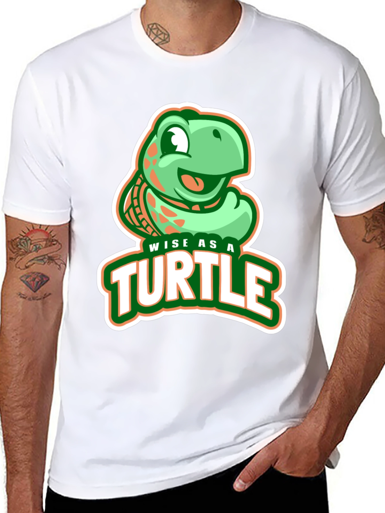 Black Wise as a Turtle Graphic T-Shirt view 8