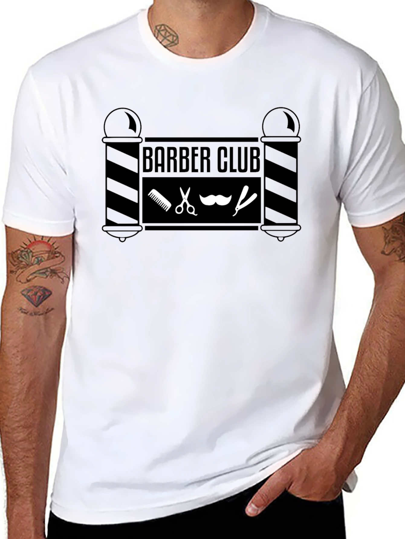 Barber Club Graphic T-Shirt - Black - 8