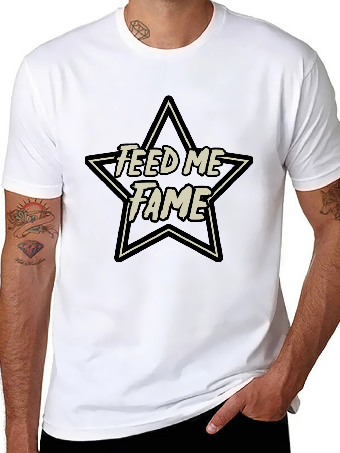 Black Feed Me Fame Star Graphic Tee view 8