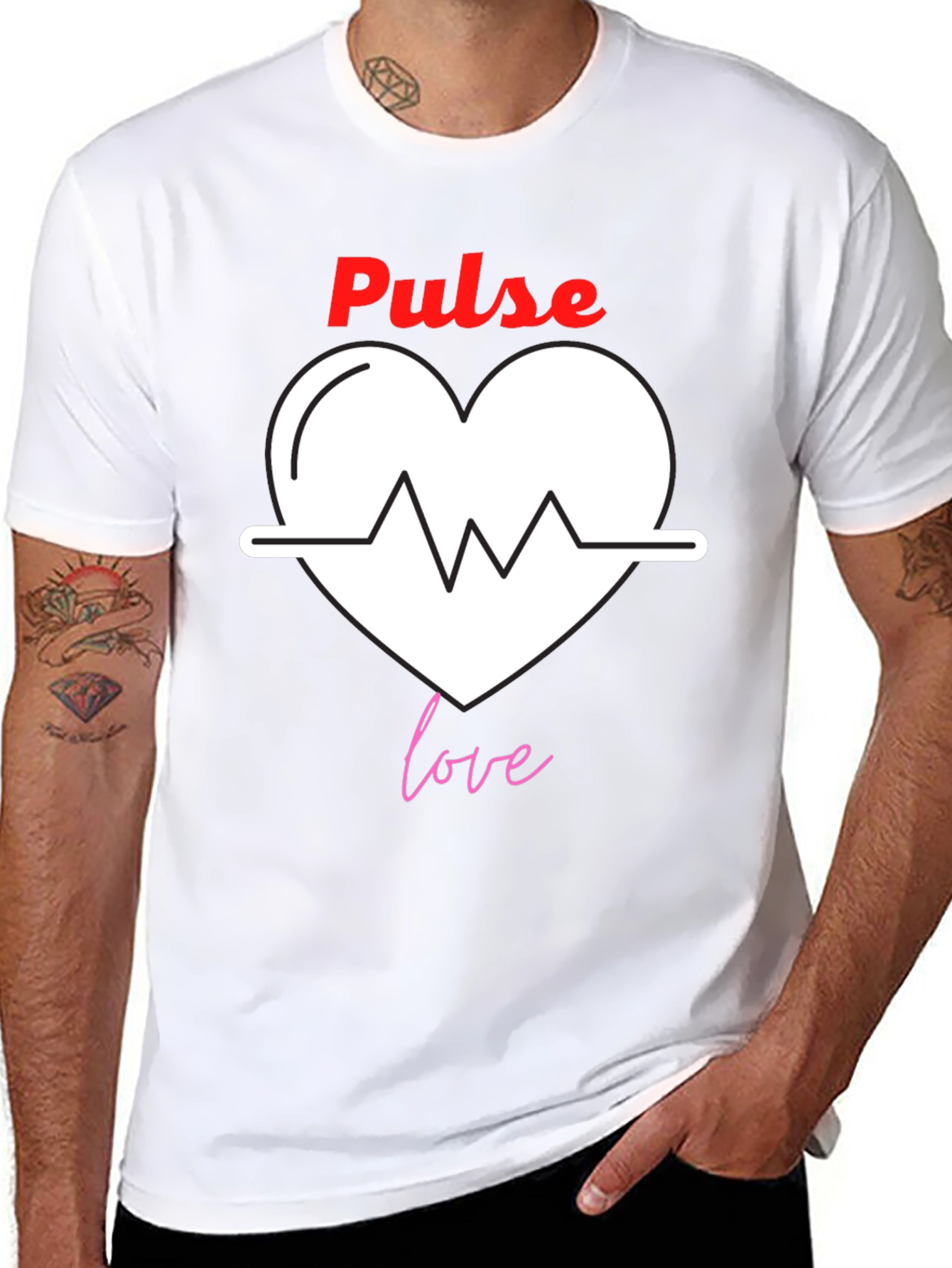 Black Pulse Love Graphic Tee | Trendy Heartbeat T-Shirt view 8