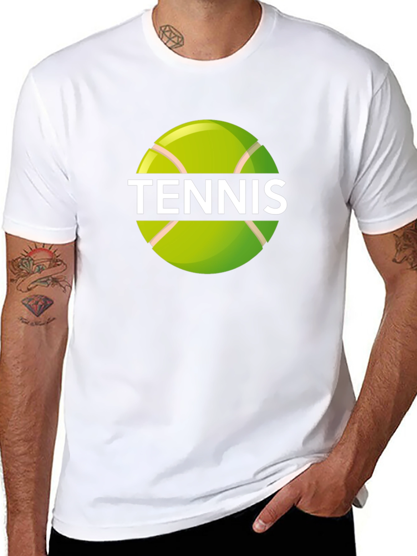 Black Tennis Ball Graphic Black T-Shirt view 8