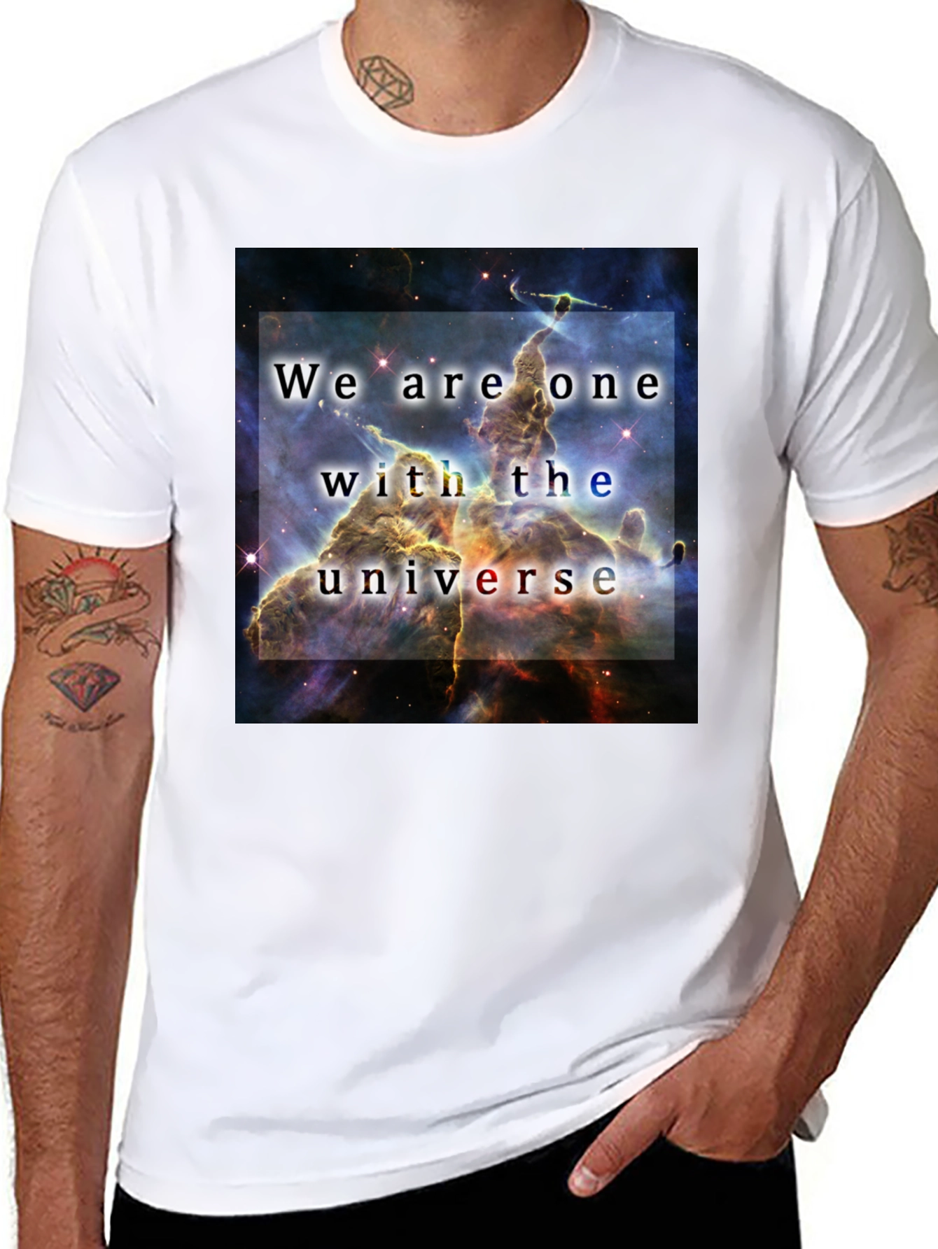 Black We Are One With The Universe Graphic T-Shirt view 8