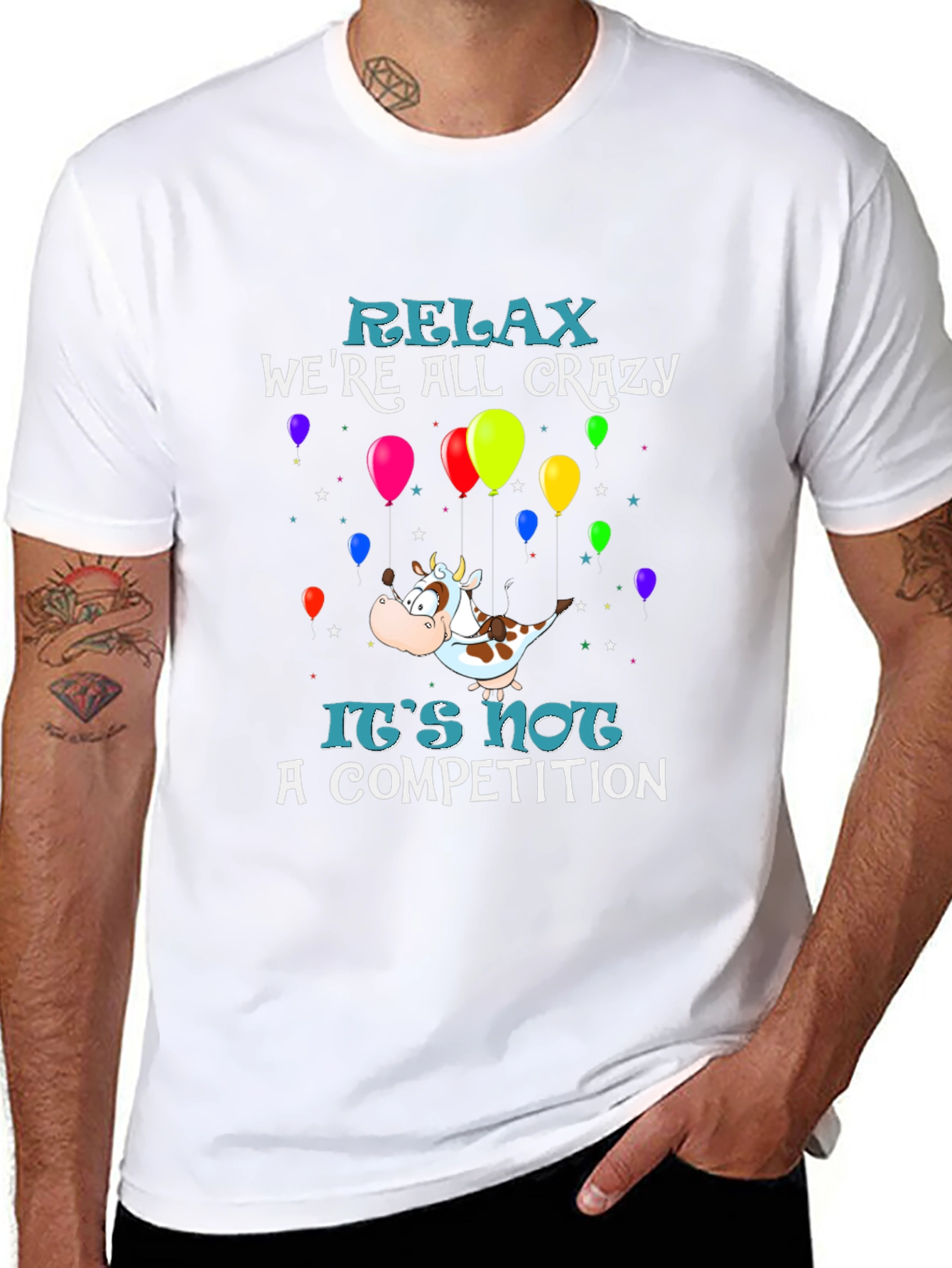 Black Relax We're All Crazy Graphic Tee view 8