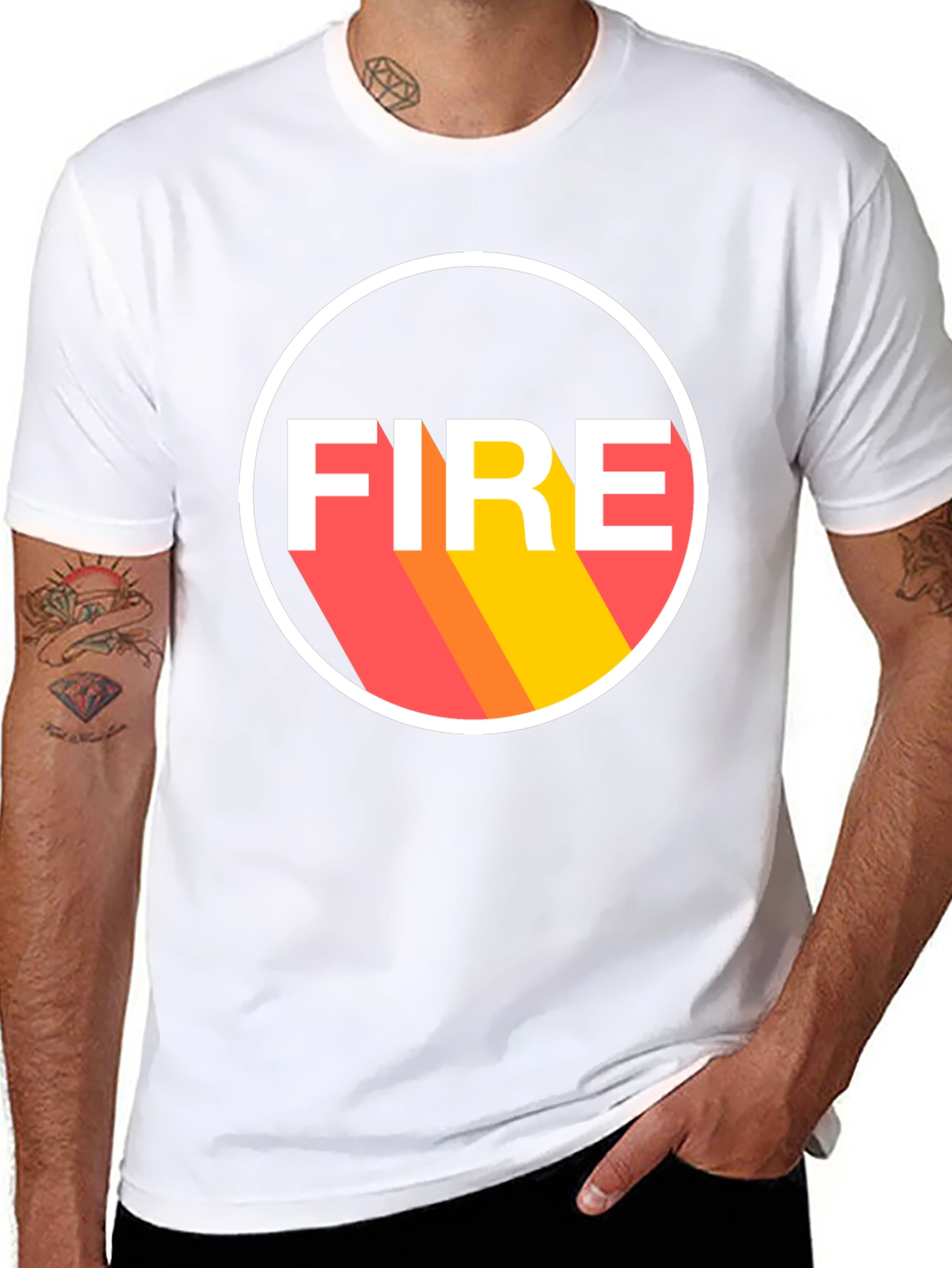 Black FIRE Graphic Tee - Bold Statement Shirt view 8