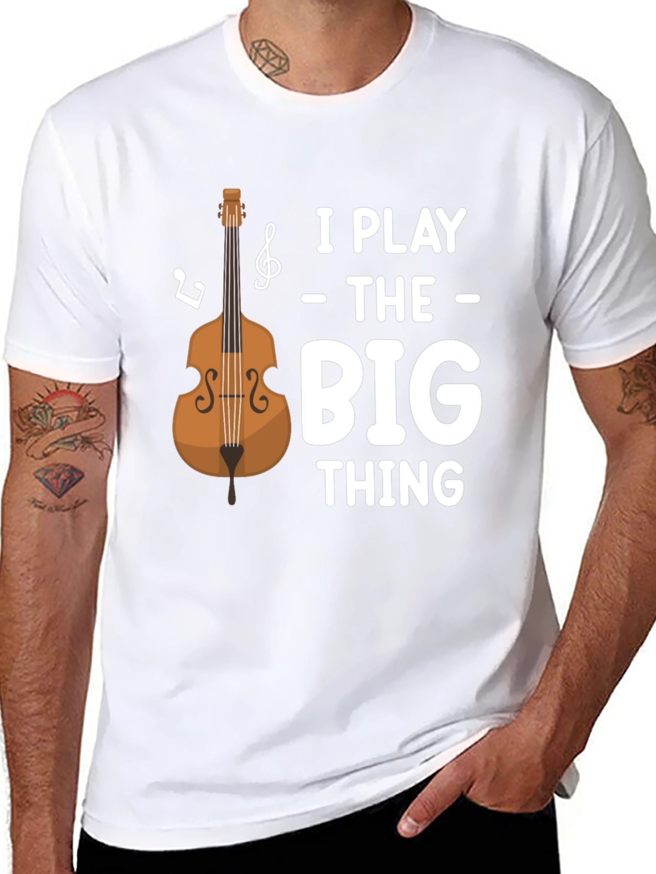 Black I Play the Big Thing T-Shirt - Bass Guitar Tee view 8