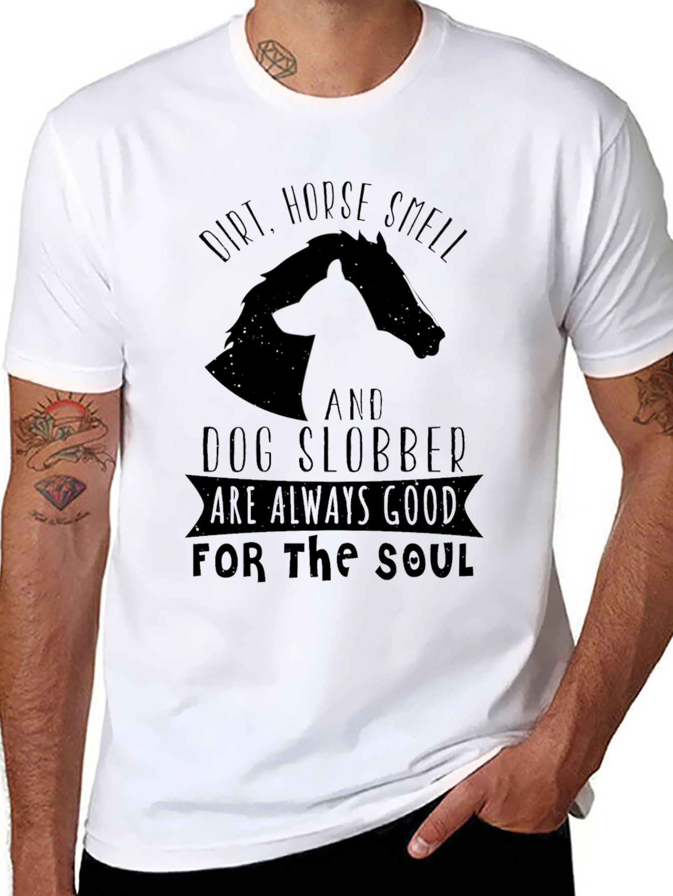 Black Dirt Horse Smell Dog Slobber Graphic Tee view 8