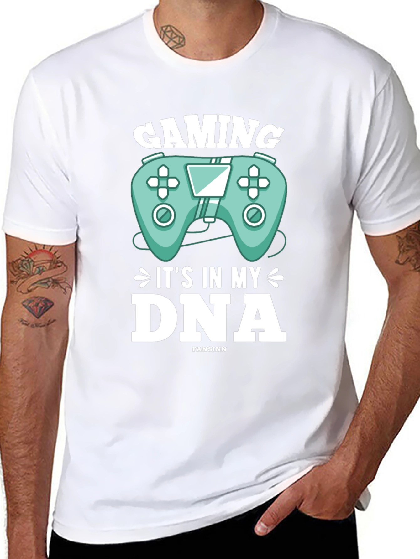 Black Gaming DNA T-Shirt - Gamer Gift view 8