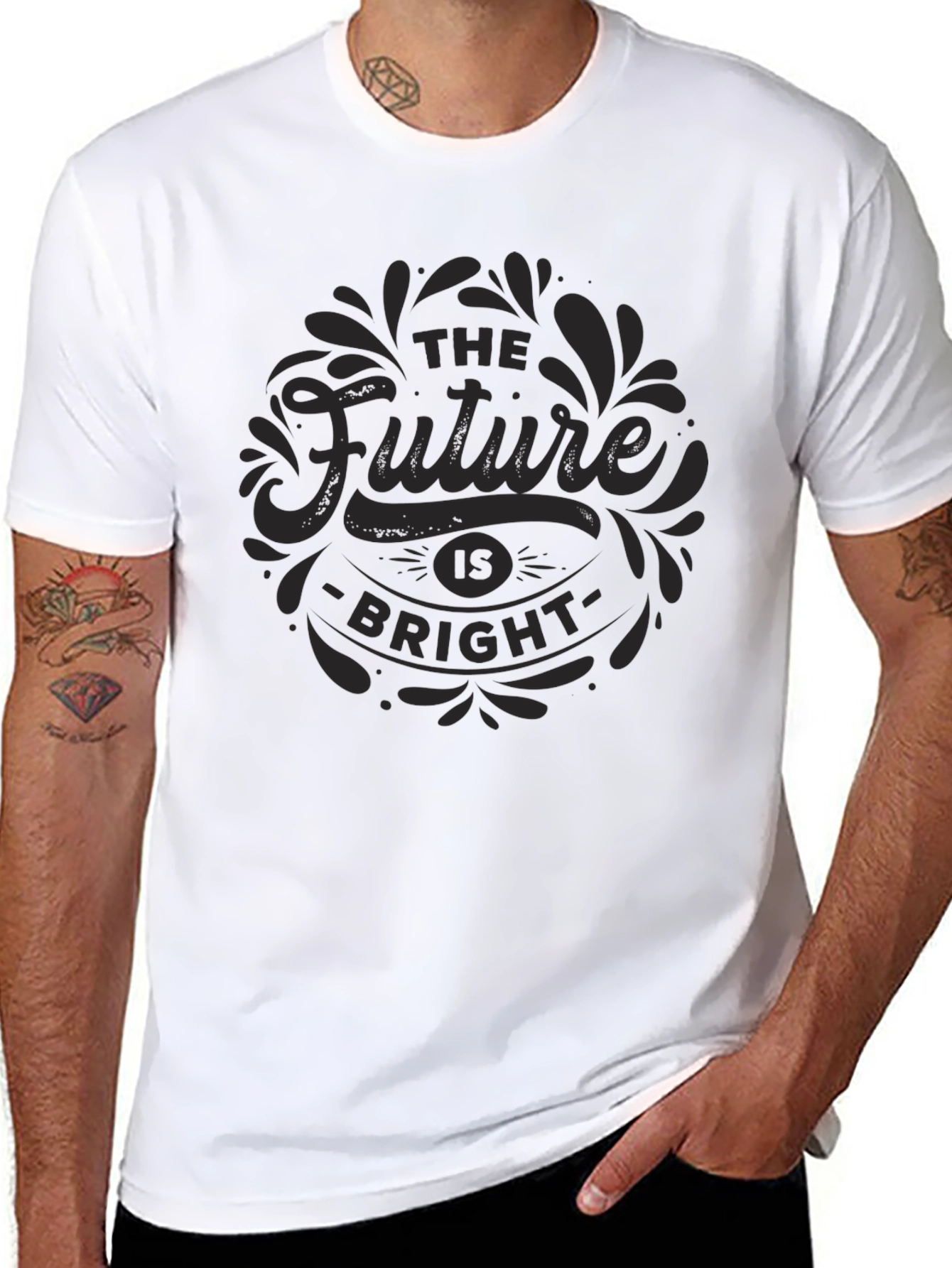 Black The Future is Bright Graphic Tee - Black view 8