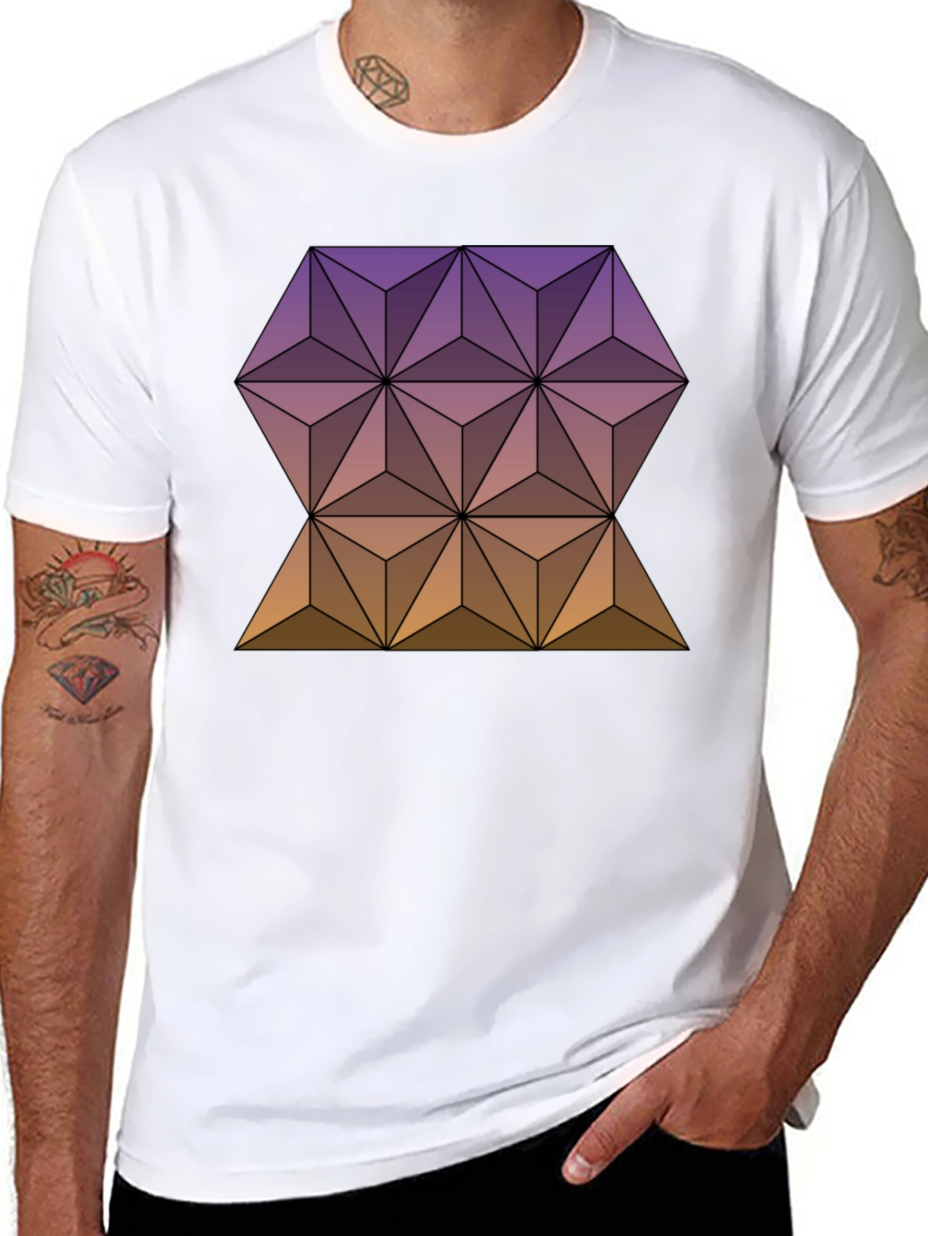 Black Geometric T-Shirt - Epcot Inspired Design view 8