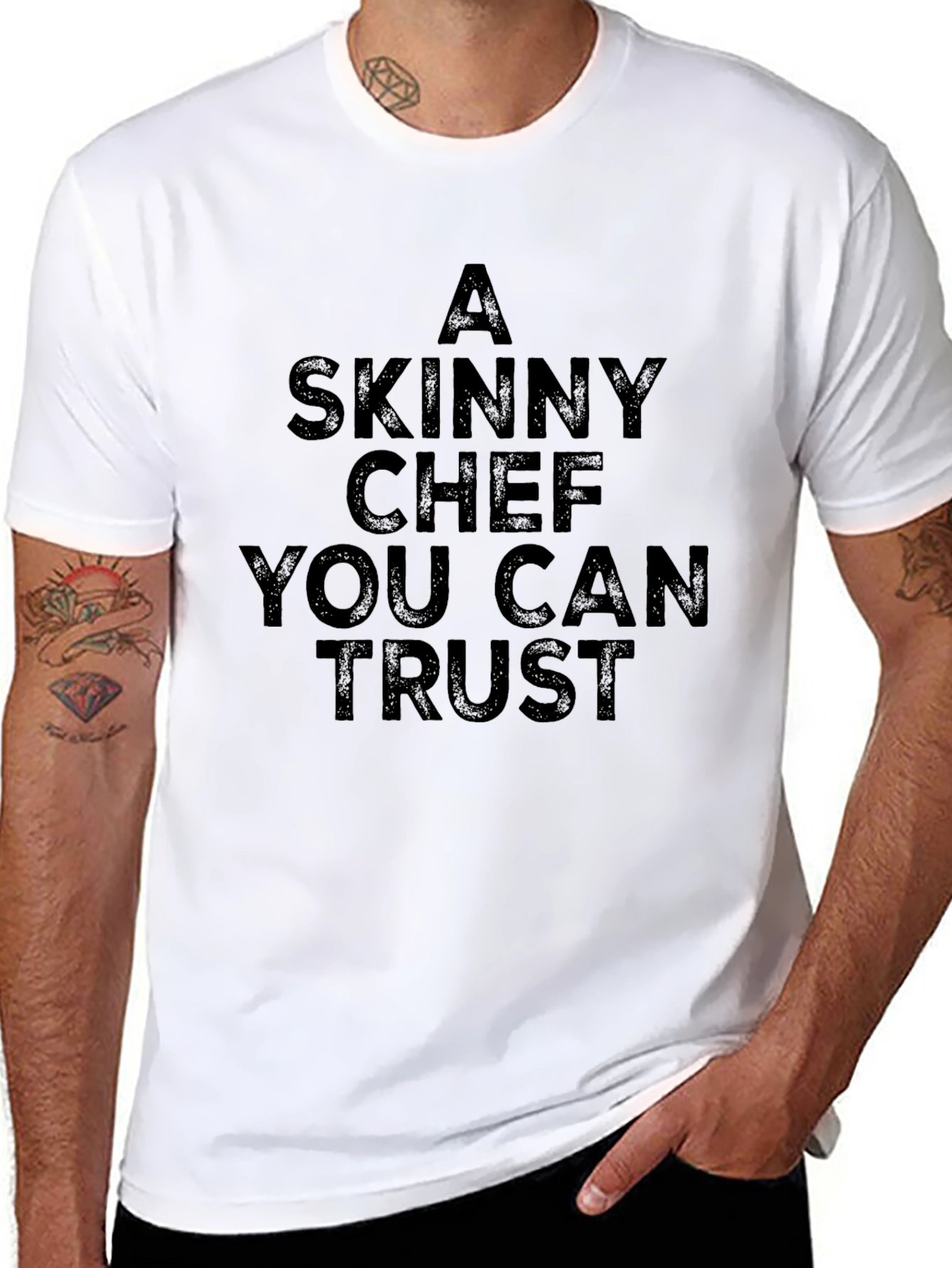 Black A Skinny Chef You Can Trust Graphic Tee view 8