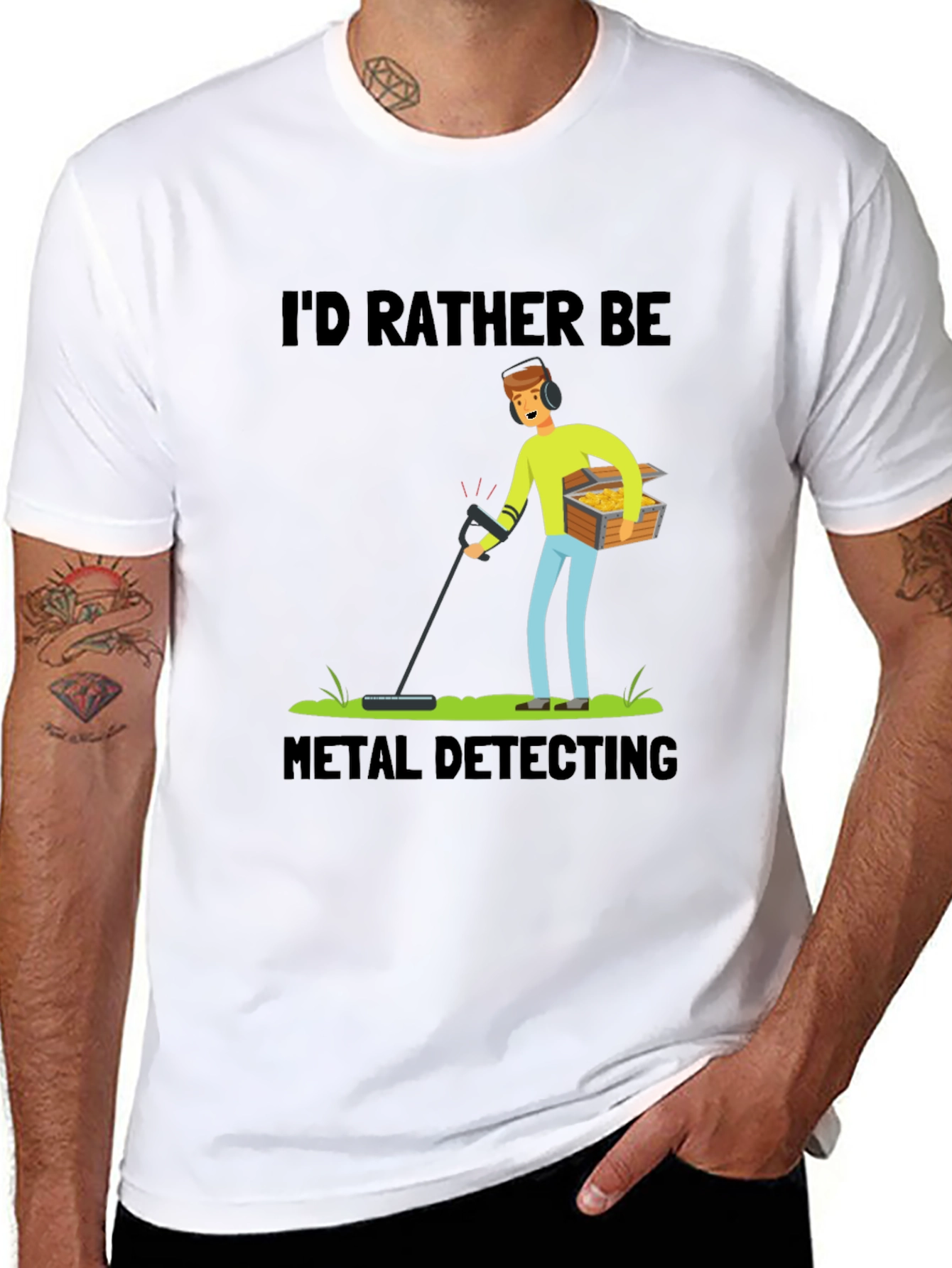 Black Metal Detecting T-Shirt view 8