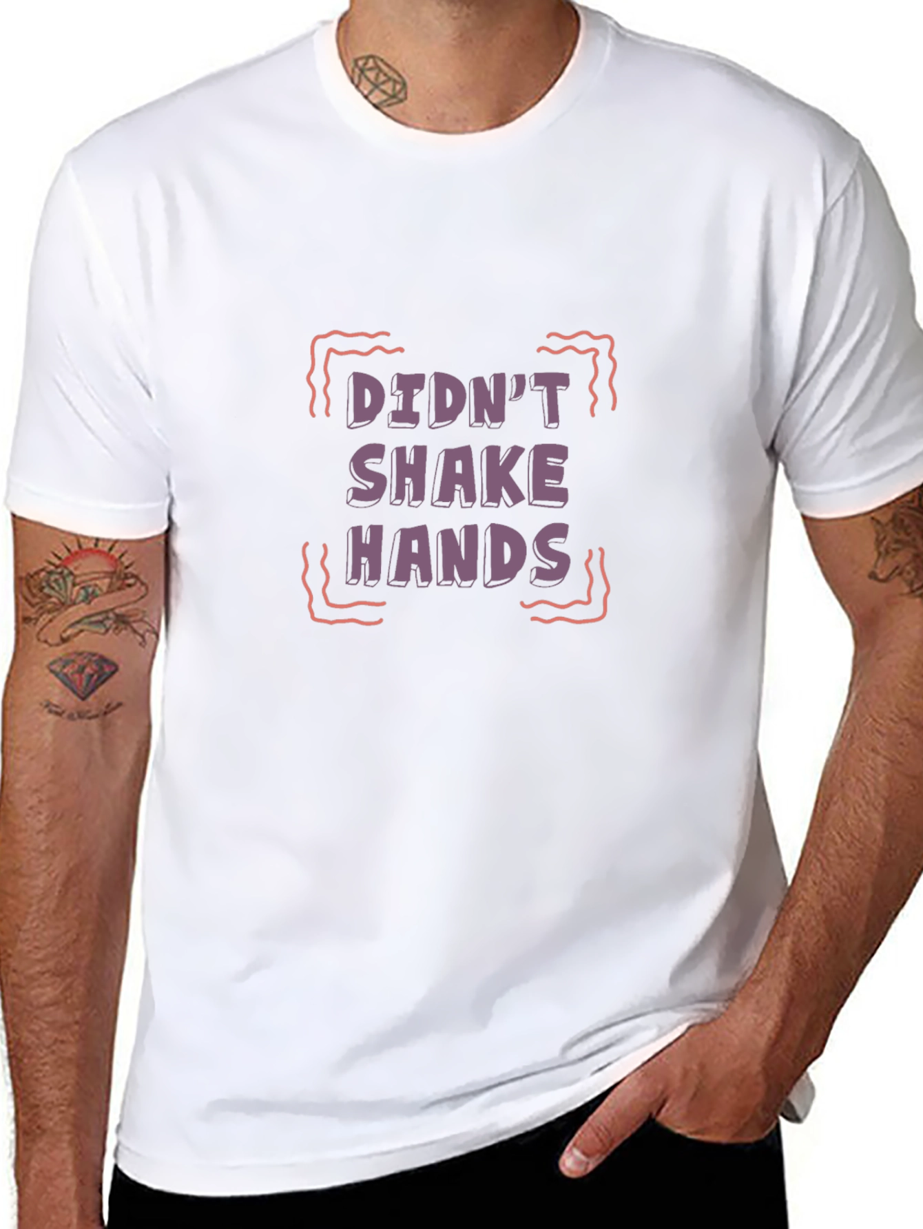Black Didn't Shake Hands Graphic Tee - Black T-Shirt view 8