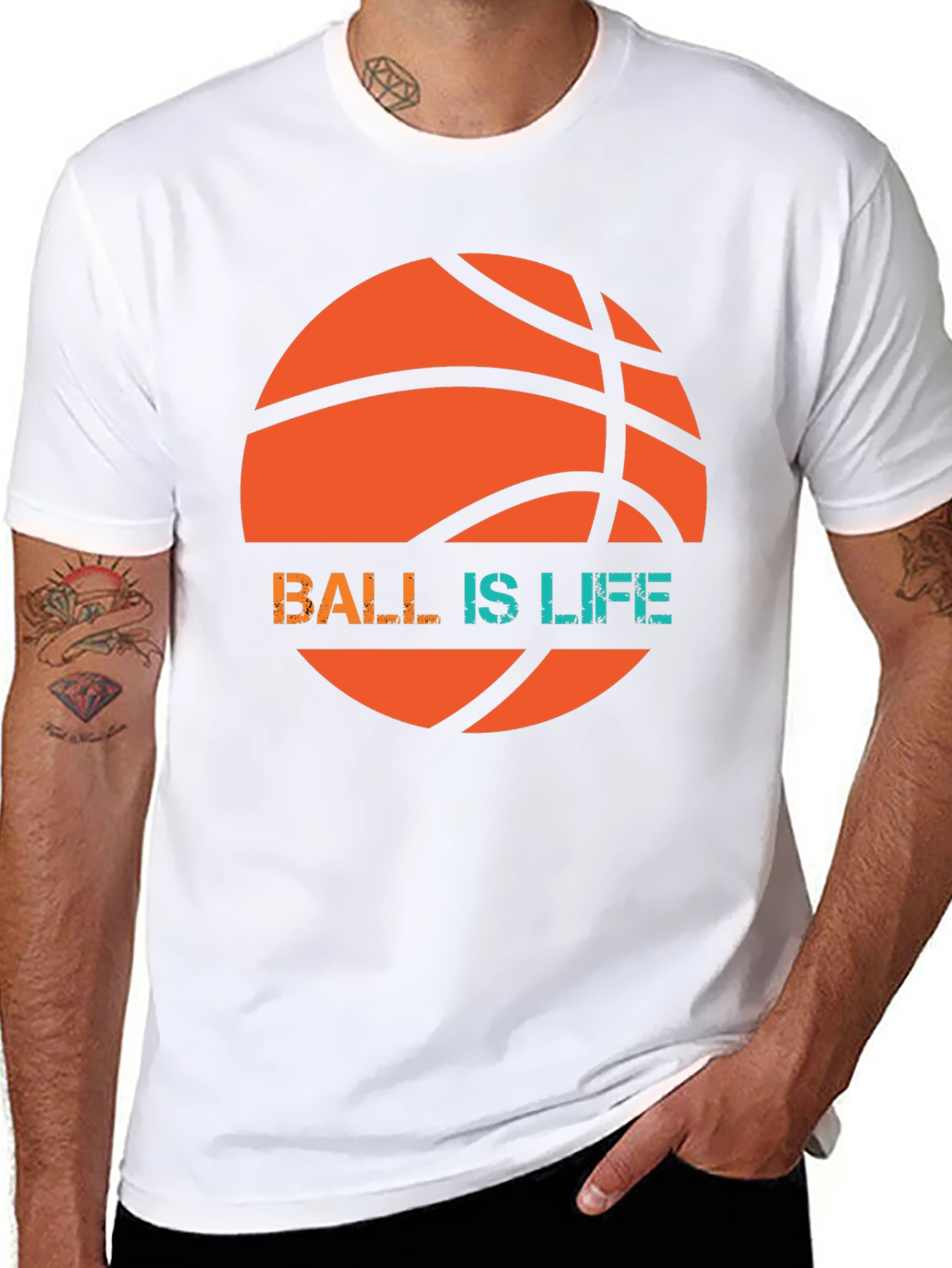 Black Ball is Life Graphic Tee - Basketball T-Shirt view 8