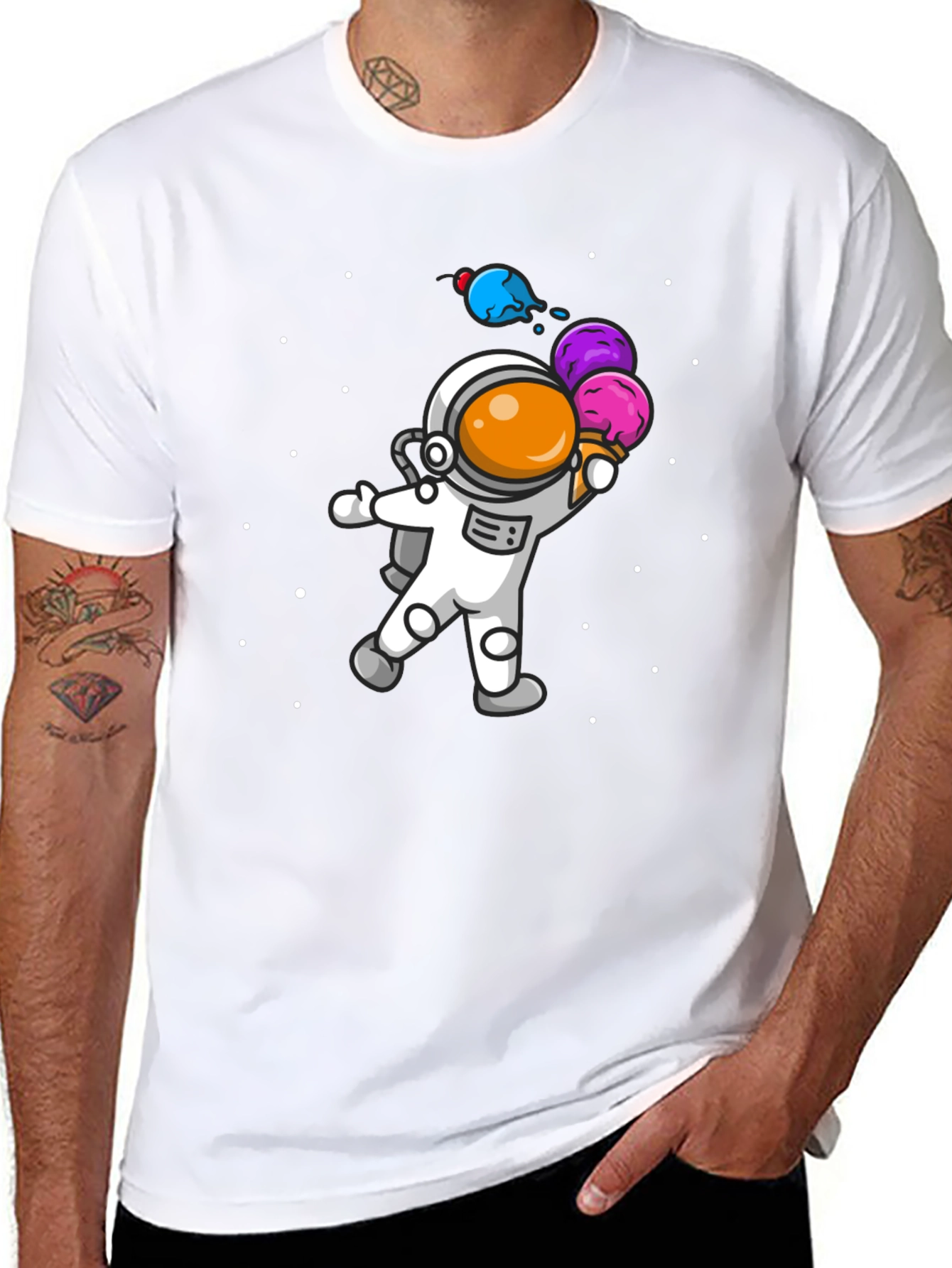Black Astronaut Ice Cream T-Shirt view 8