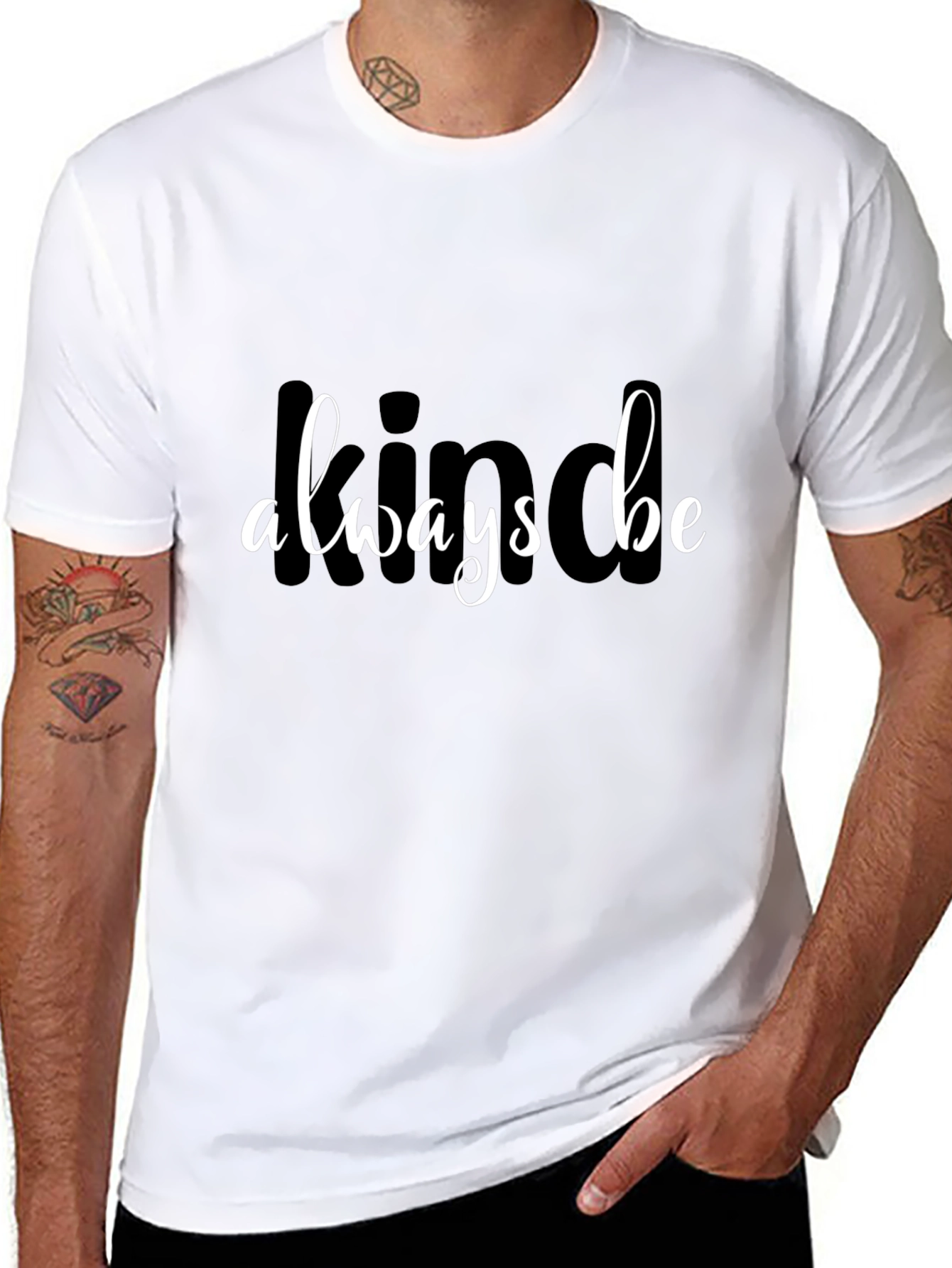 Black Always Be Kind Graphic Tee - Unisex Black T-Shirt view 8