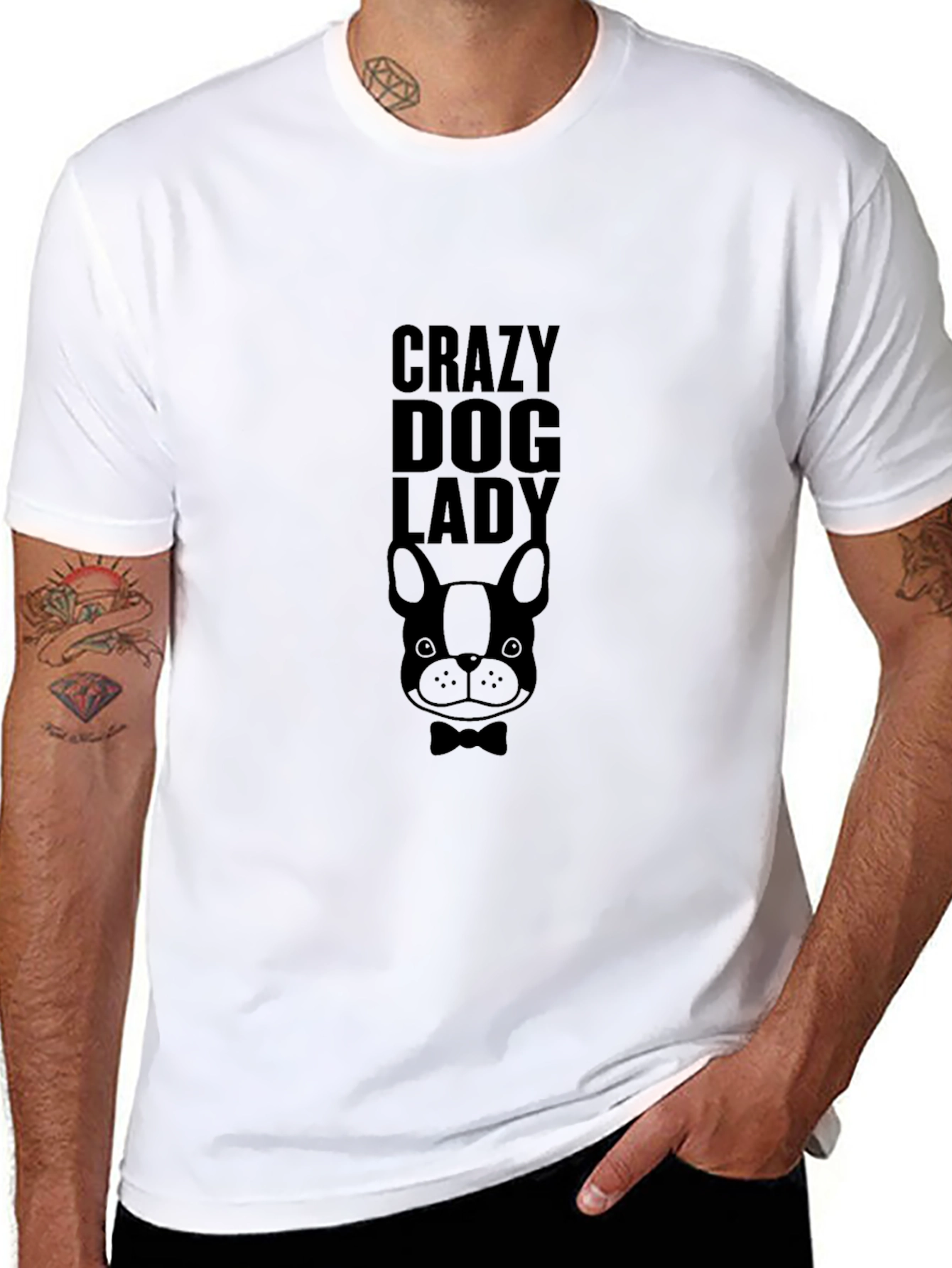 Black Crazy Dog Lady Graphic Tee view 8