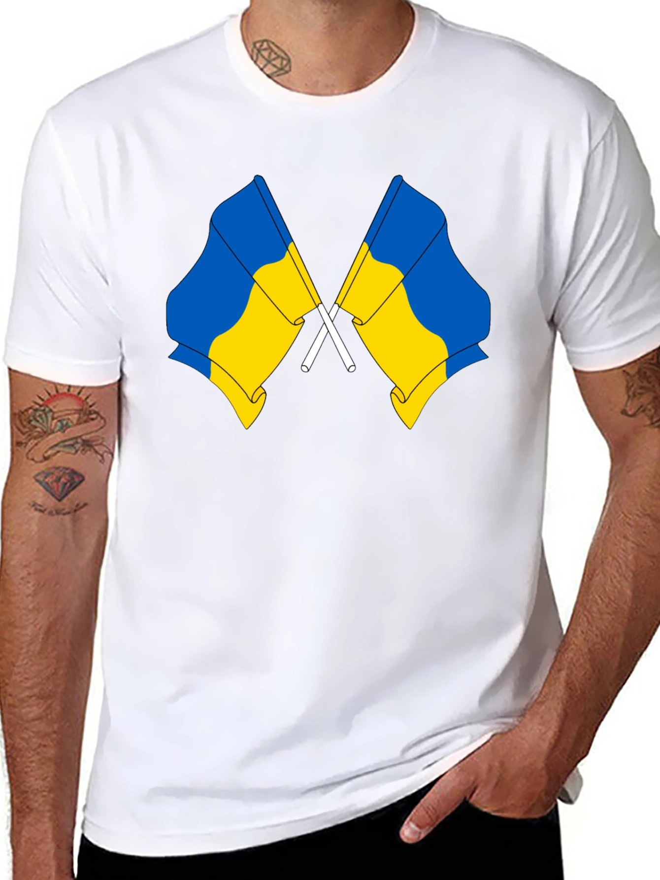 Black Ukraine Flags T-Shirt view 8