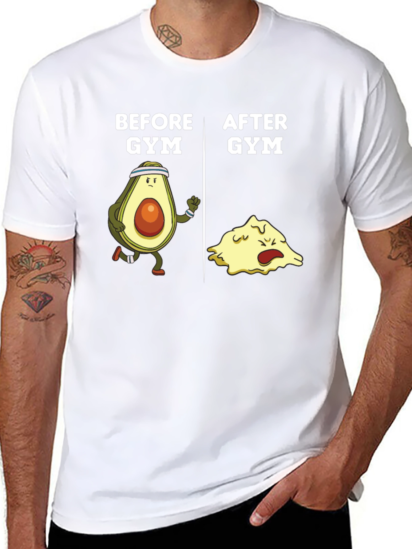 Black Funny Gym Avocado Black T-Shirt view 8