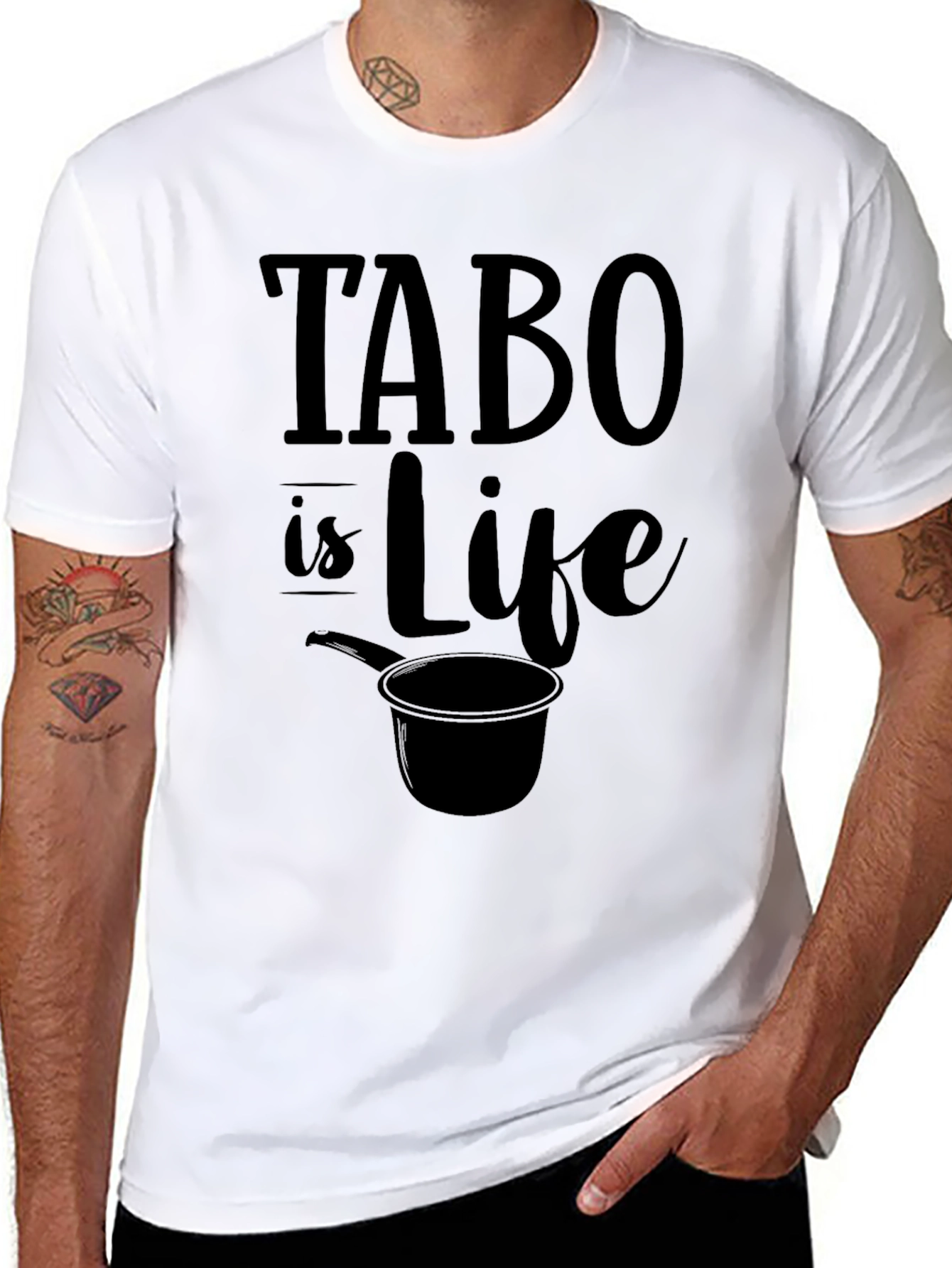 Black Tabo Is Life Graphic Tee - Novelty Statement T-Shirt view 8