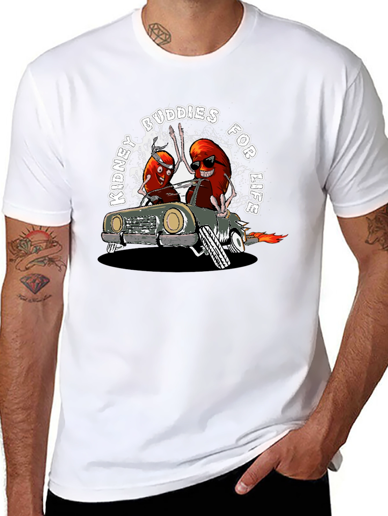 Black Kidney Buddies T-Shirt - Organ Donation Tee view 8