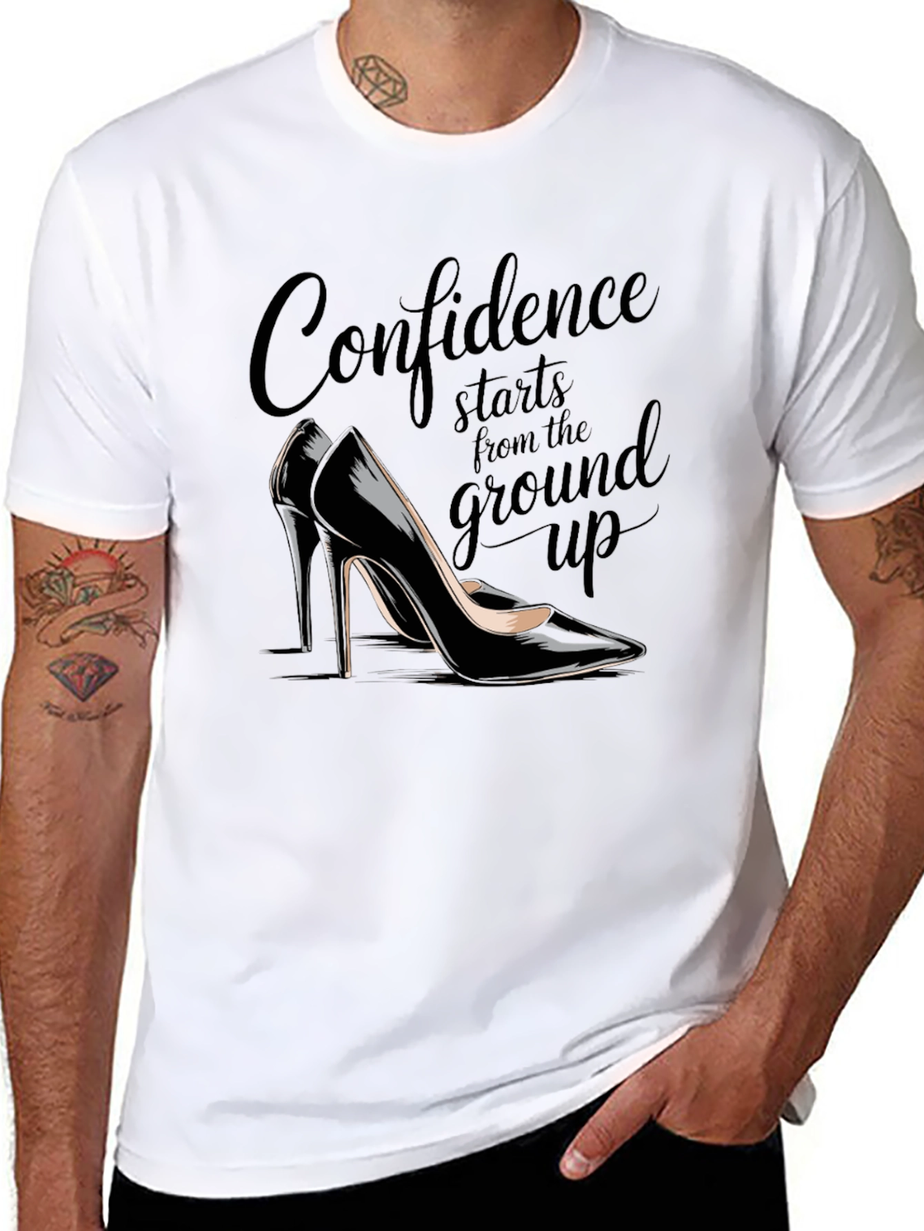 Black Confidence Starts From The Ground Up T-Shirt view 8
