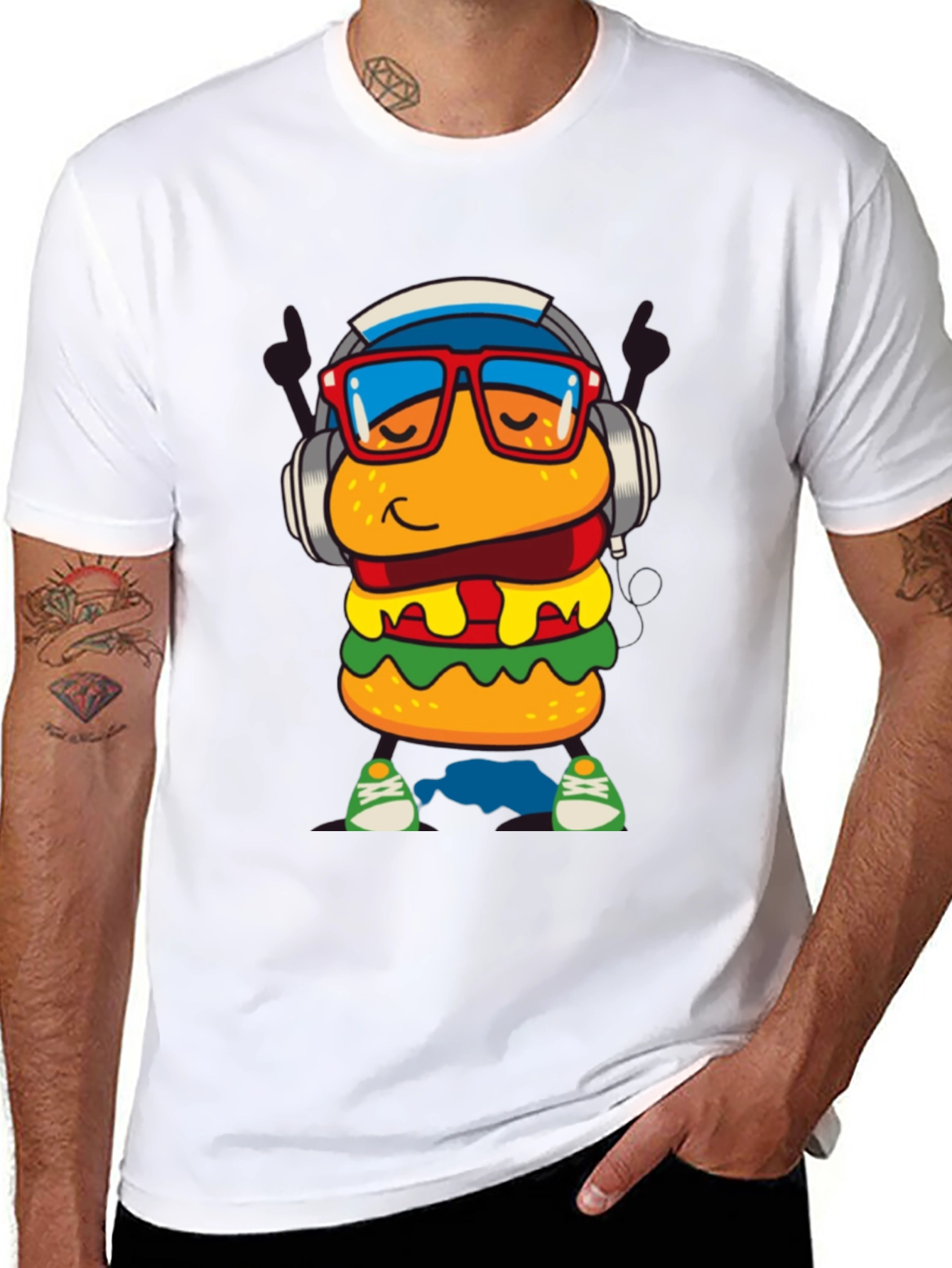Black Burger Dude Graphic Tee - Black Short Sleeve view 8