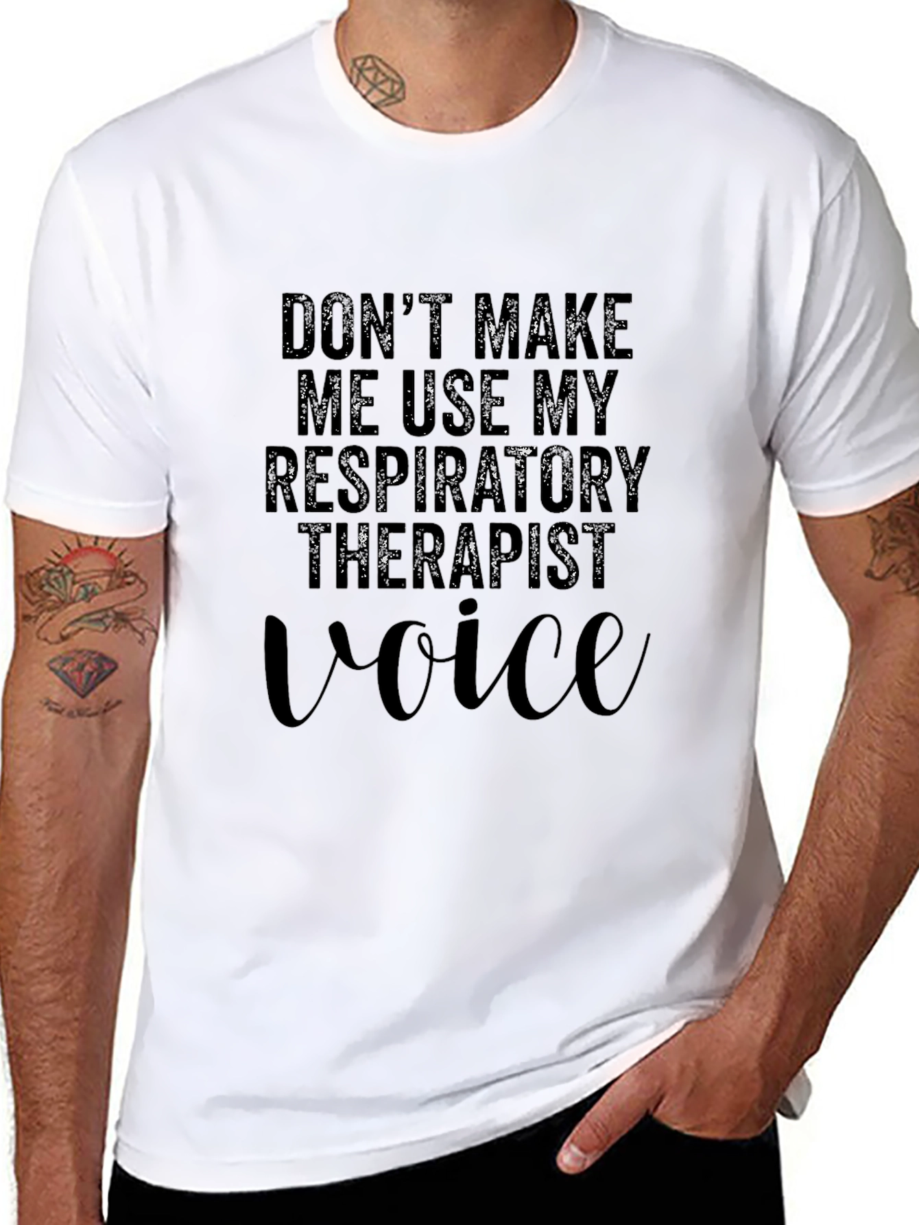 Black Respiratory Therapist Voice T-Shirt Funny Gift view 8