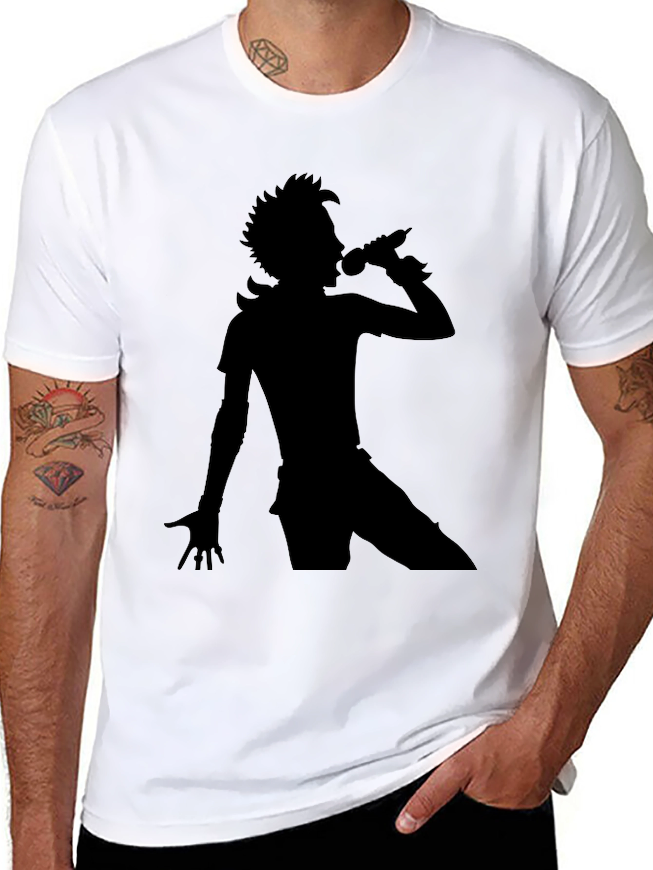Black Silhouette Singer Black T-Shirt view 8