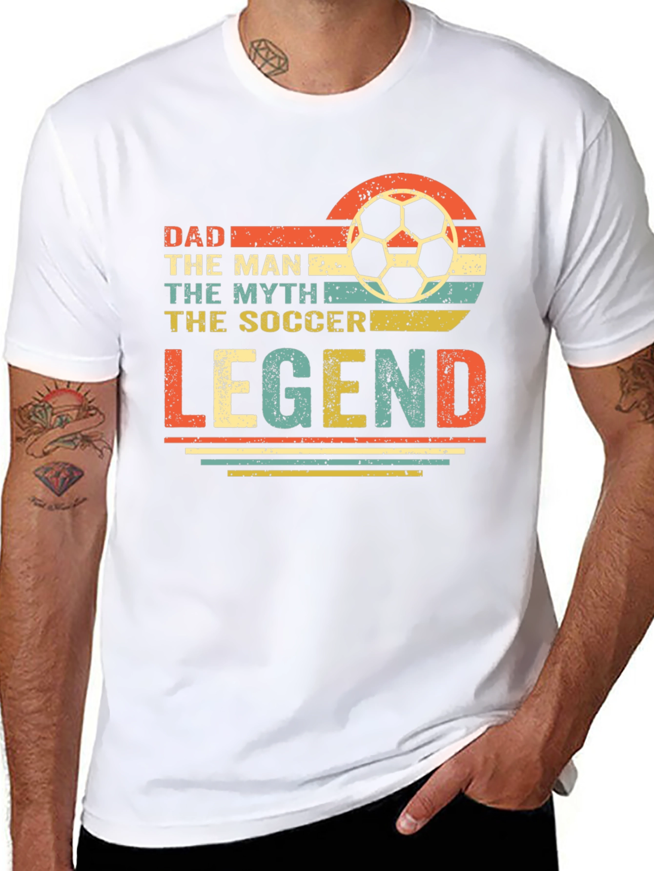 Black Dad Soccer Legend T-Shirt view 8