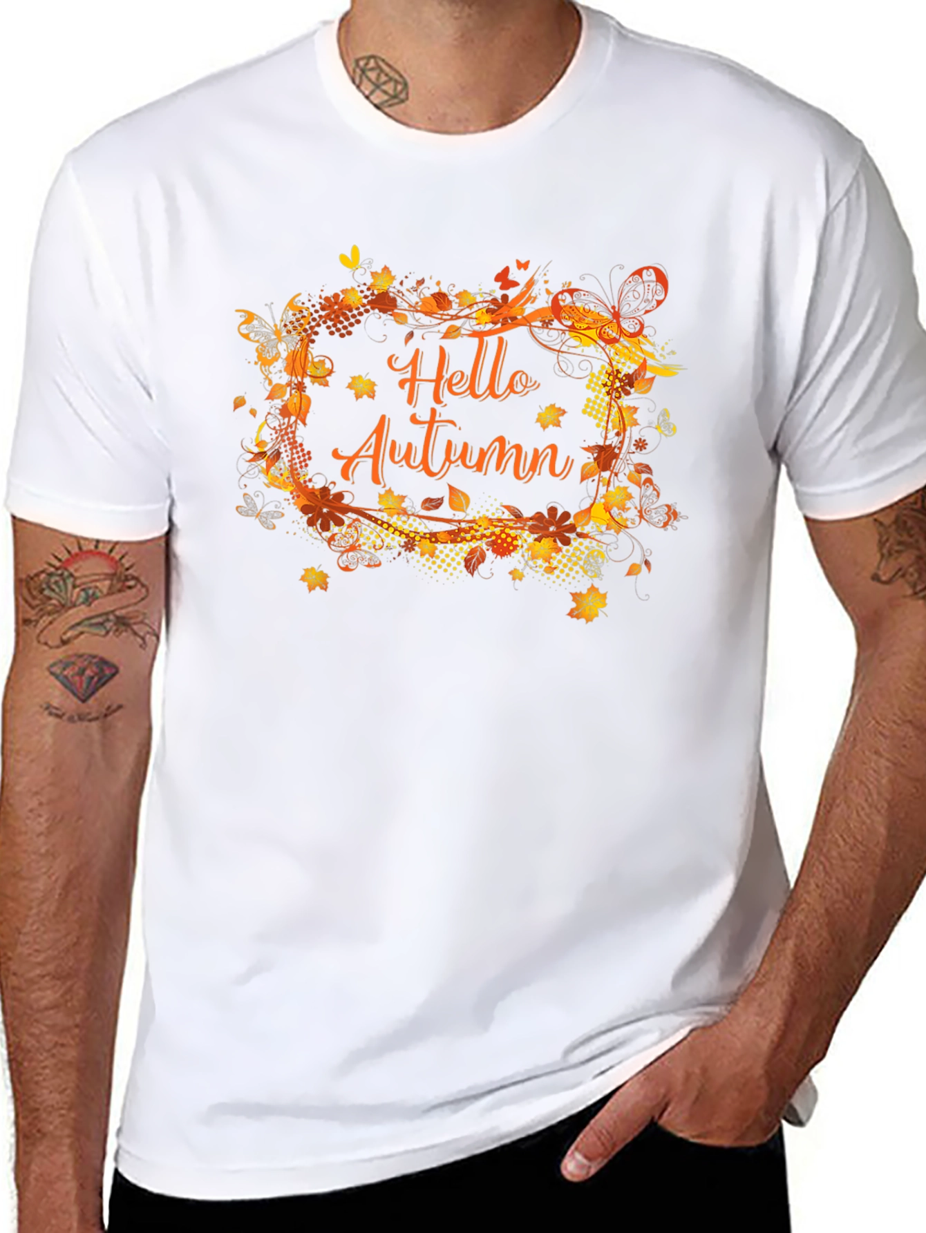 Black Hello Autumn Graphic Tee view 8