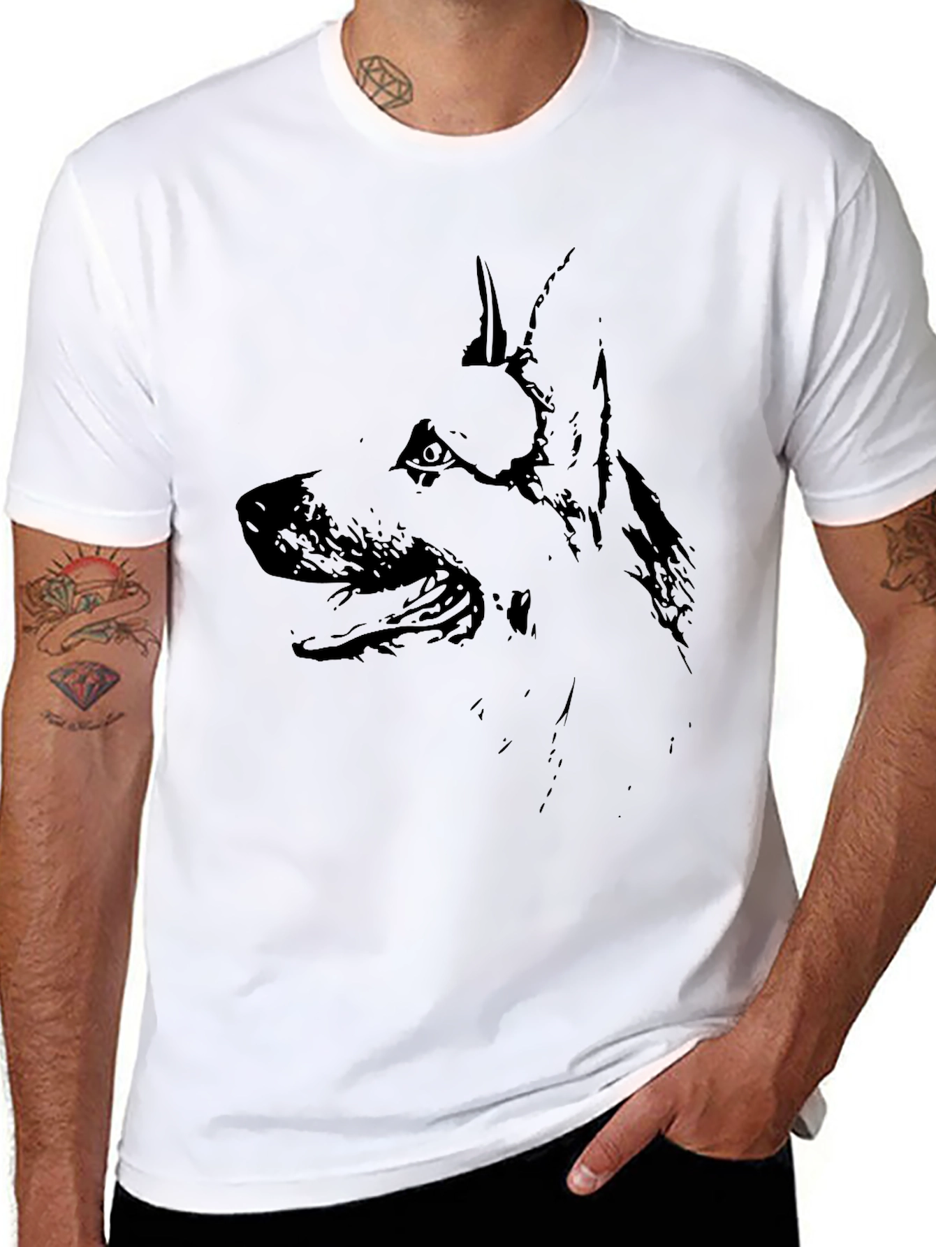 Black Black Dog Silhouette T-Shirt view 8