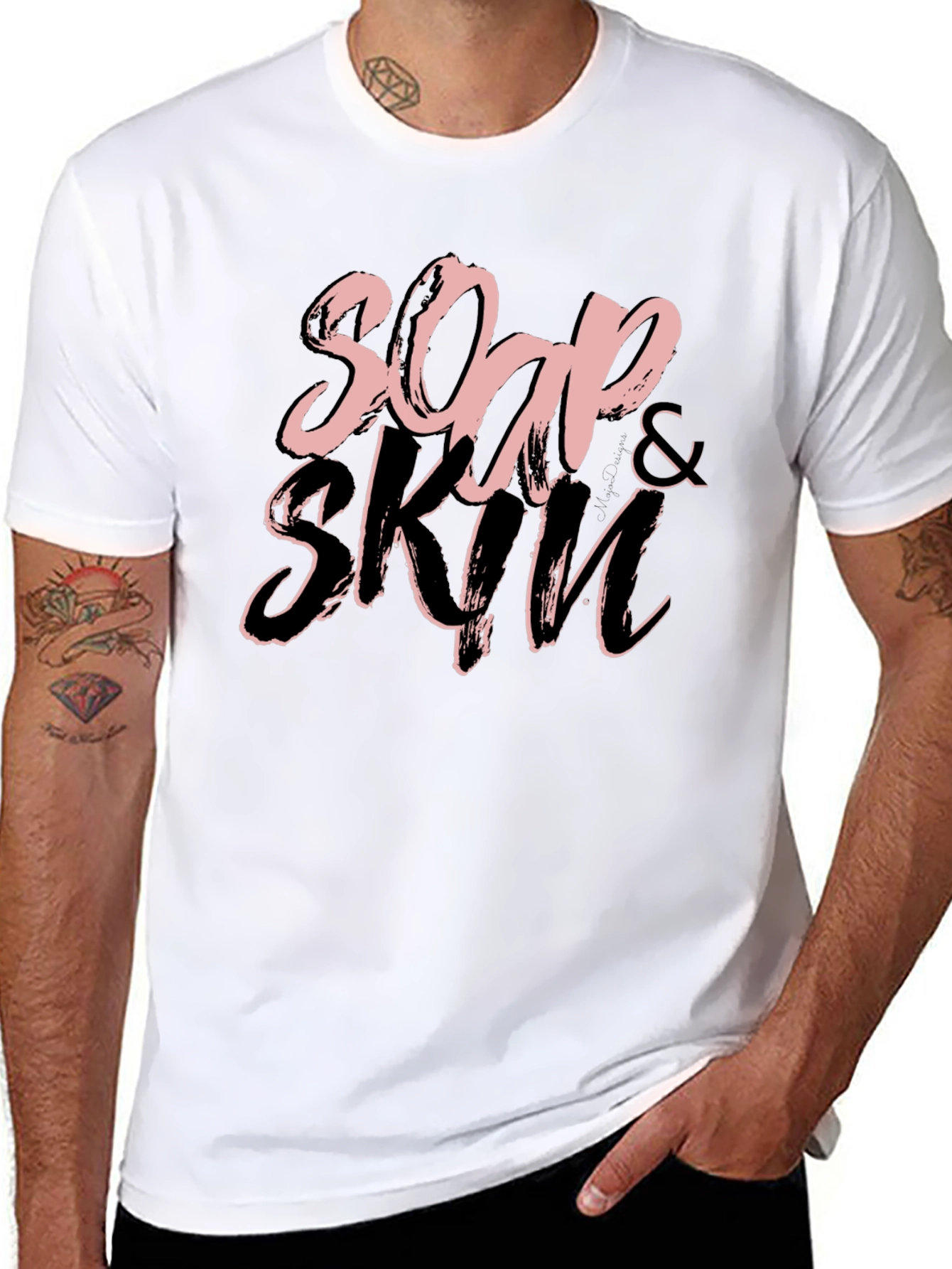 Black Soap & Skin Black Graphic T-Shirt view 8