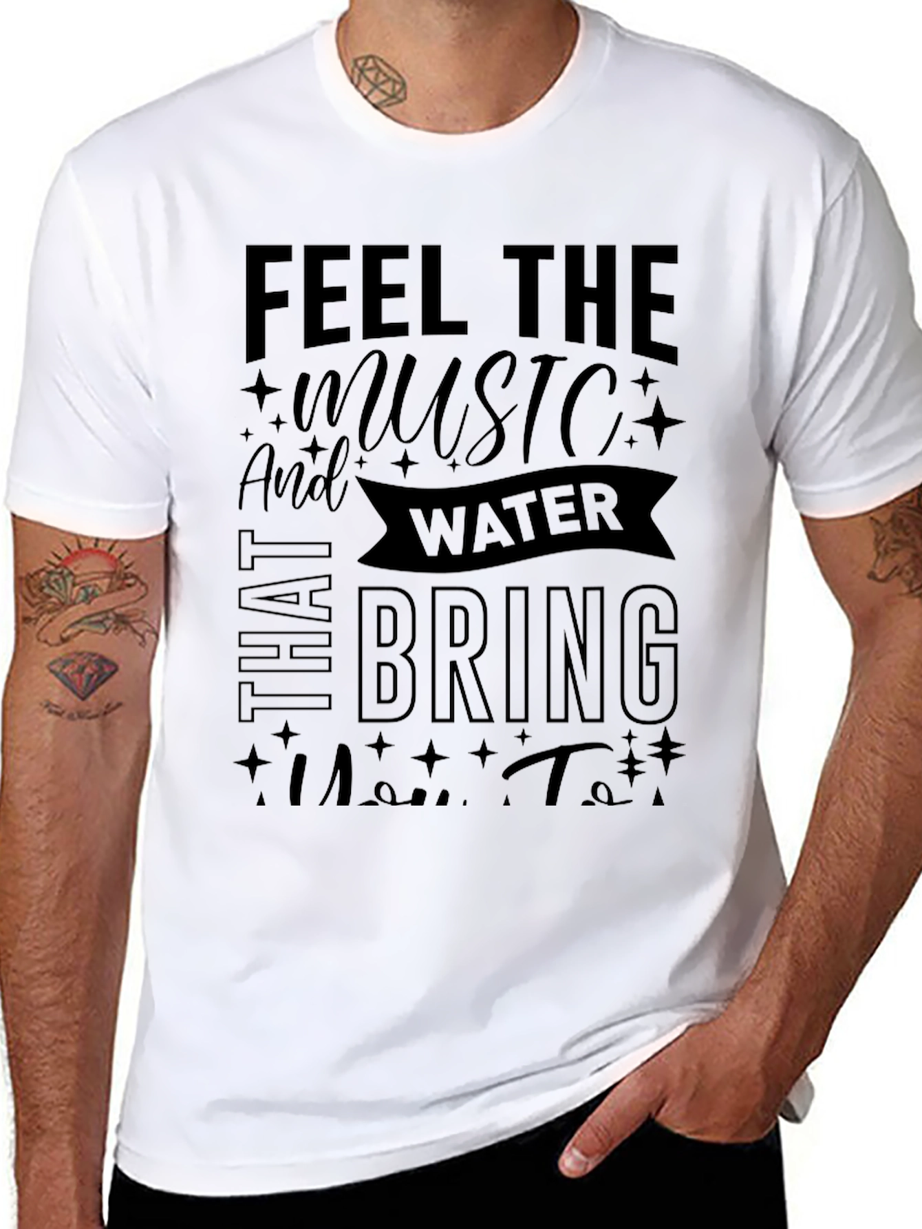 Black Feel the Music Water T-Shirt view 8