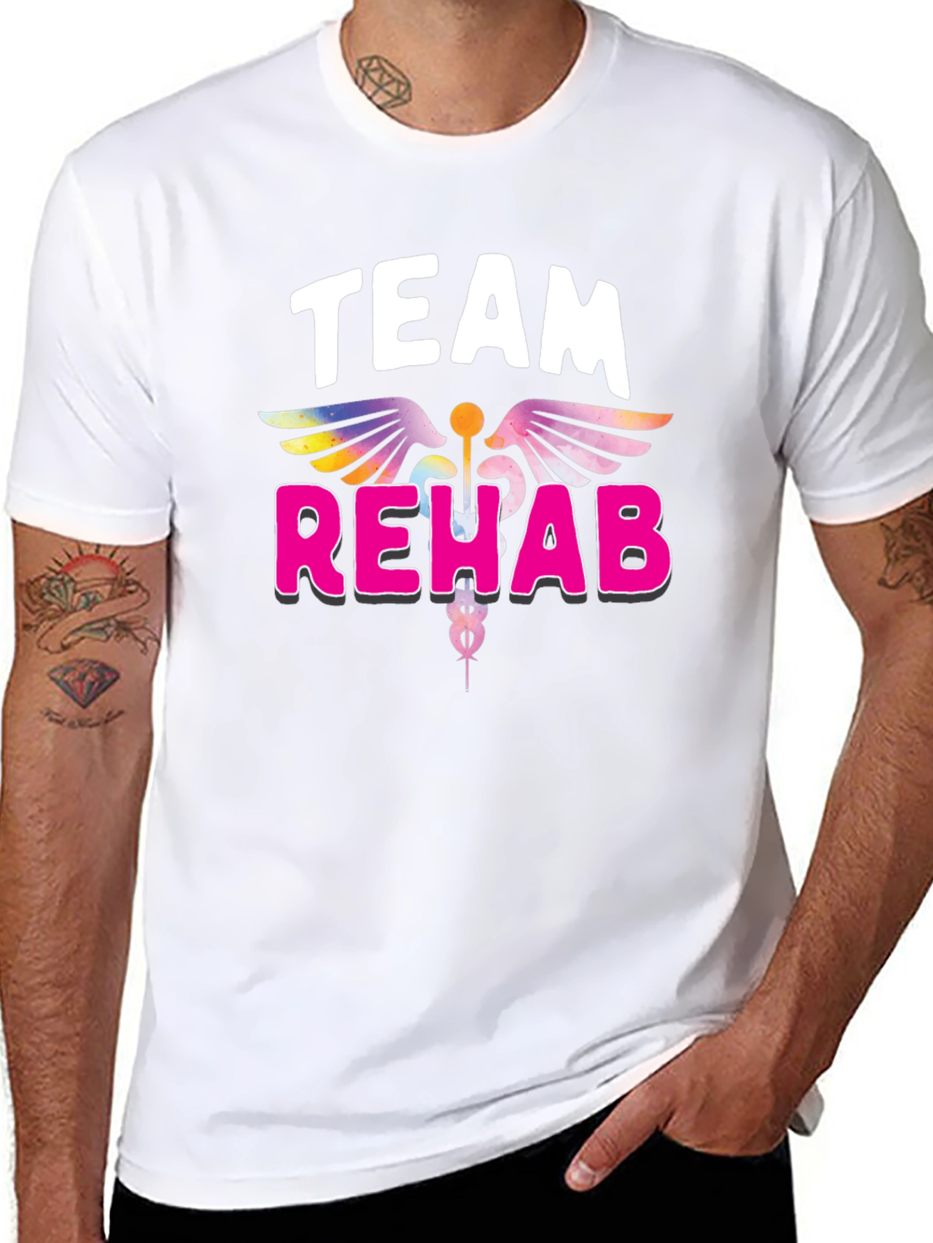 Black Team Rehab T-Shirt - Physical Therapy Tee view 8