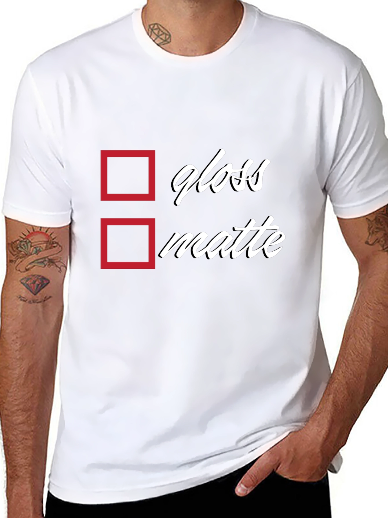 Black Gloss or Matte T-Shirt - Humorous Choice view 8