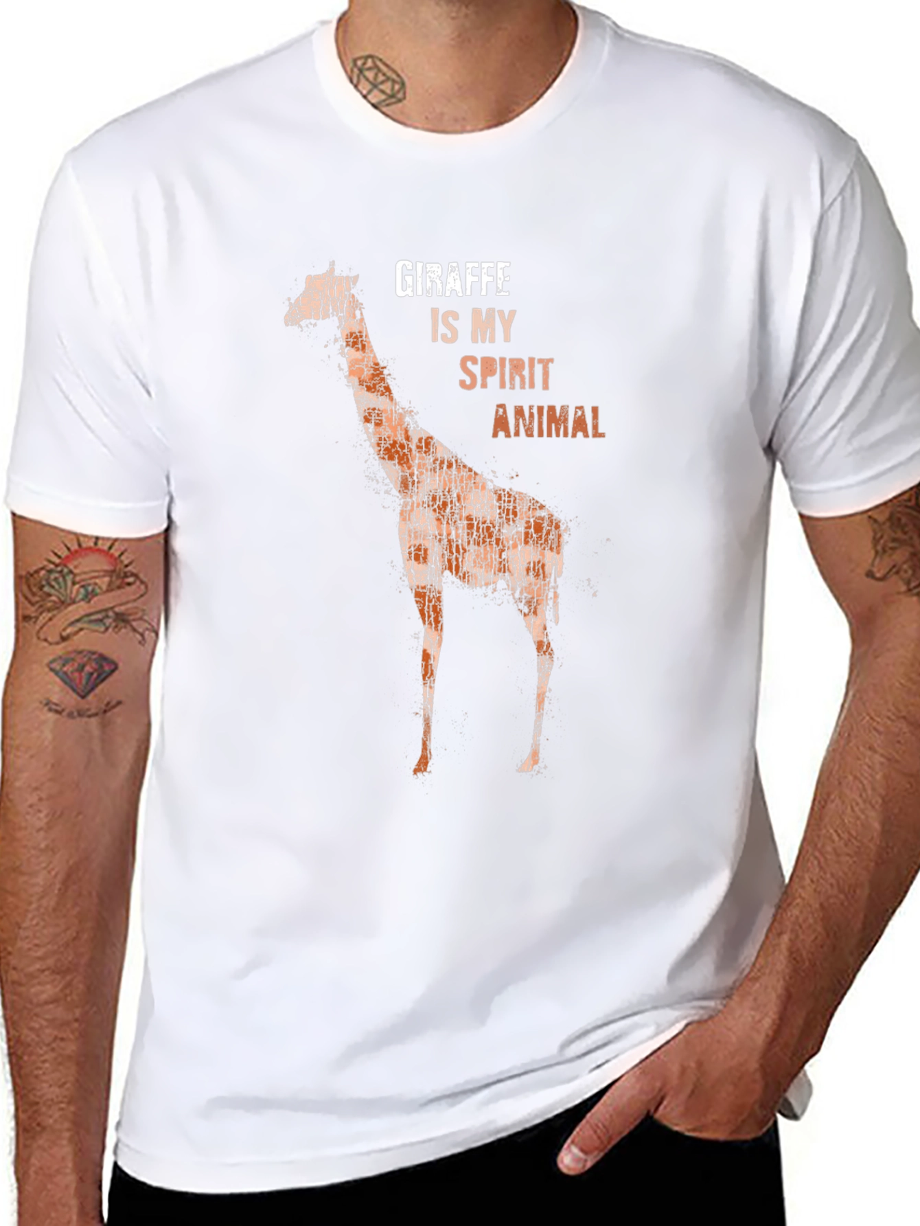 Black Giraffe Spirit Animal Graphic T-Shirt view 8