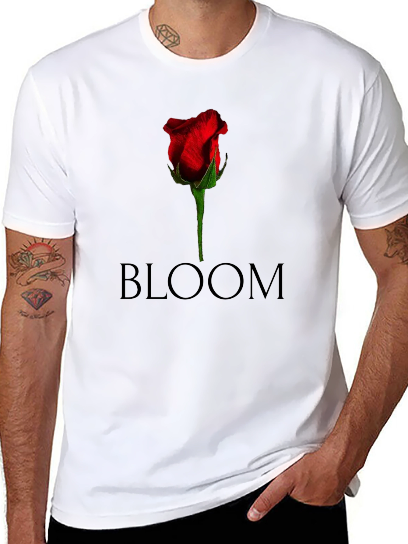 Black Bloom Rose Graphic Tee view 8