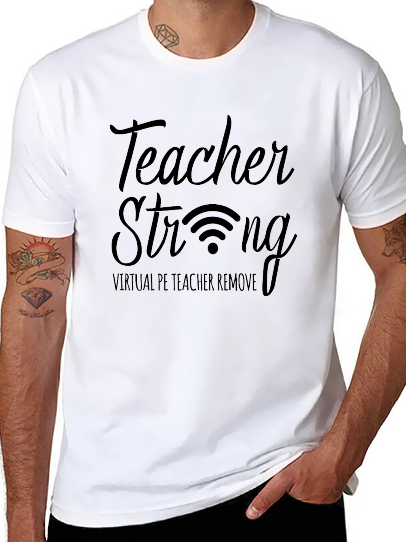 Black Teacher Strong Graphic Tee view 8