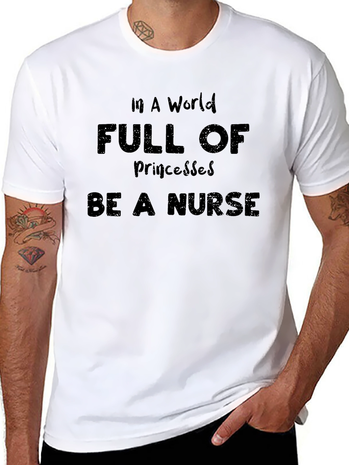 Black Be A Nurse Graphic Tee - Unisex Cotton T-Shirt view 8