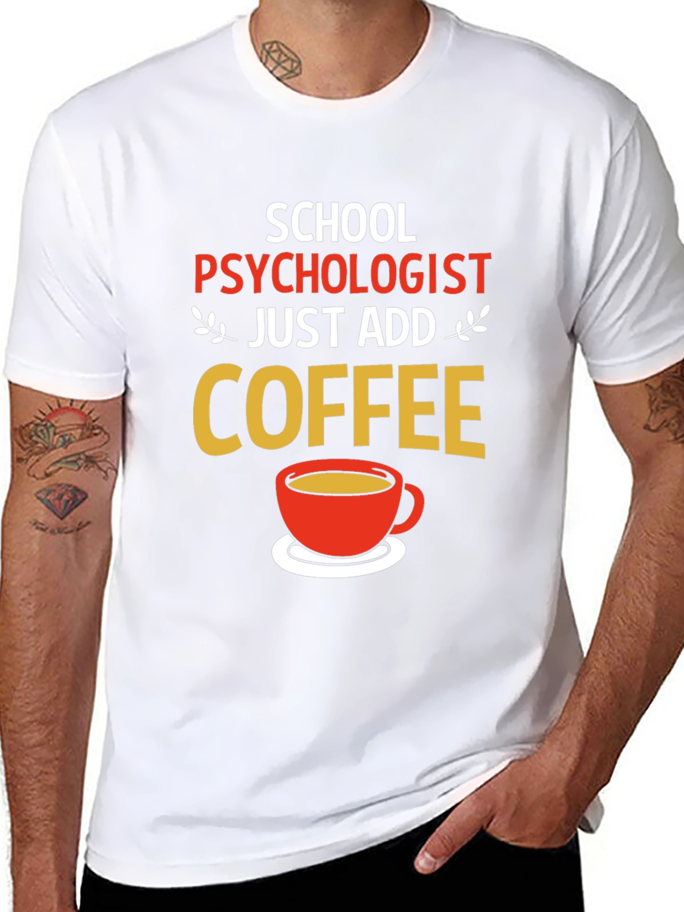 Black School Psychologist Coffee T-Shirt - Funny Gift view 8