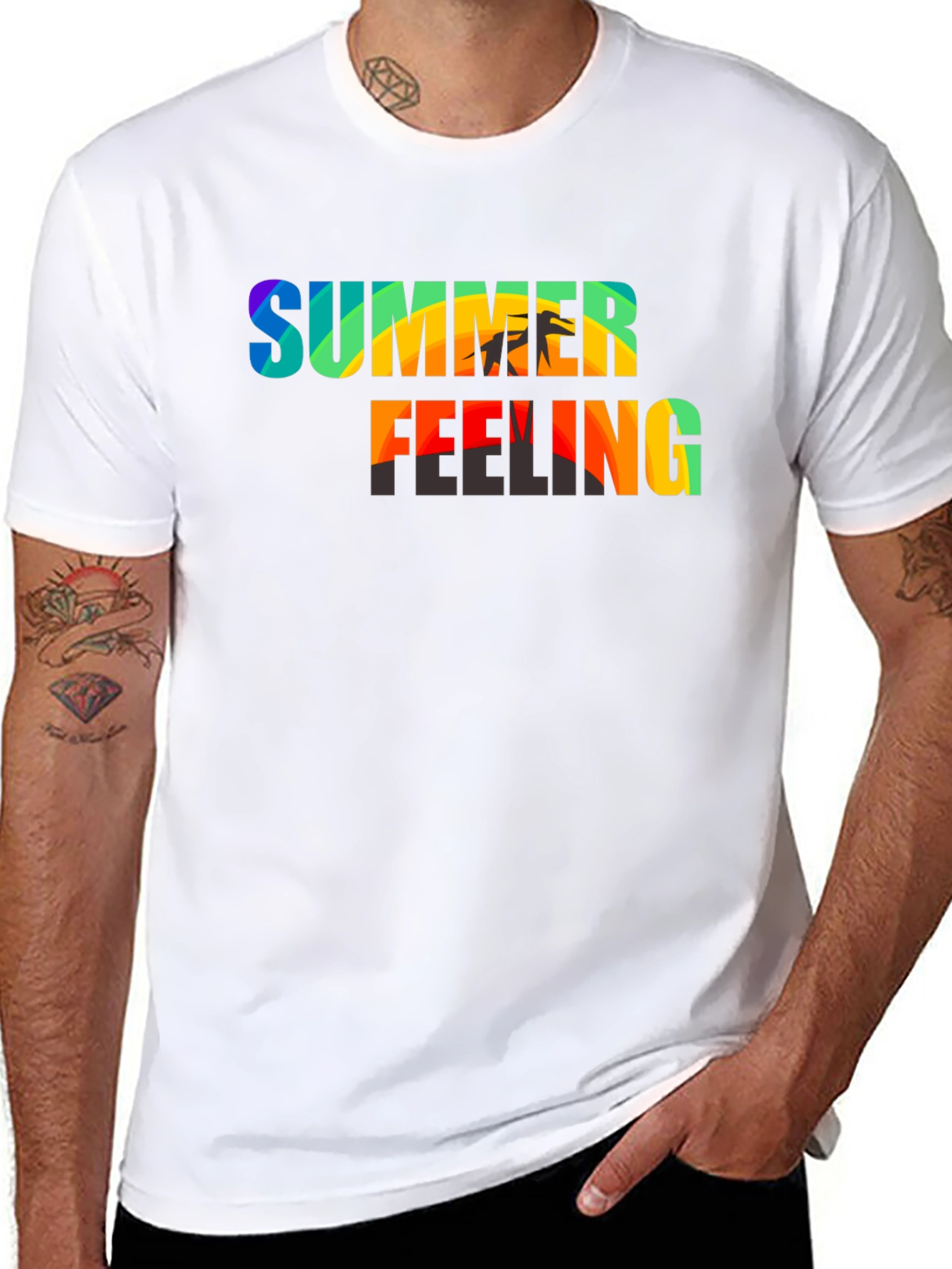 Black Summer Feeling Graphic Tee view 8