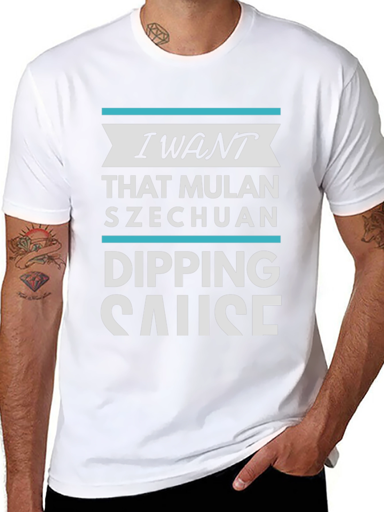 Black I Want Mulan Szechuan Dipping Sause T-Shirt view 8