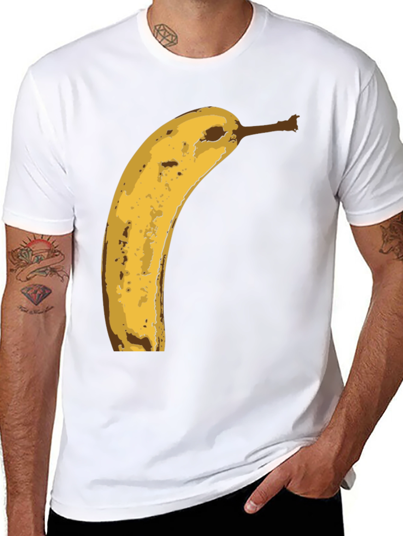 Black Banana Graphic Tee - Funny Fruit Print Shirt view 8