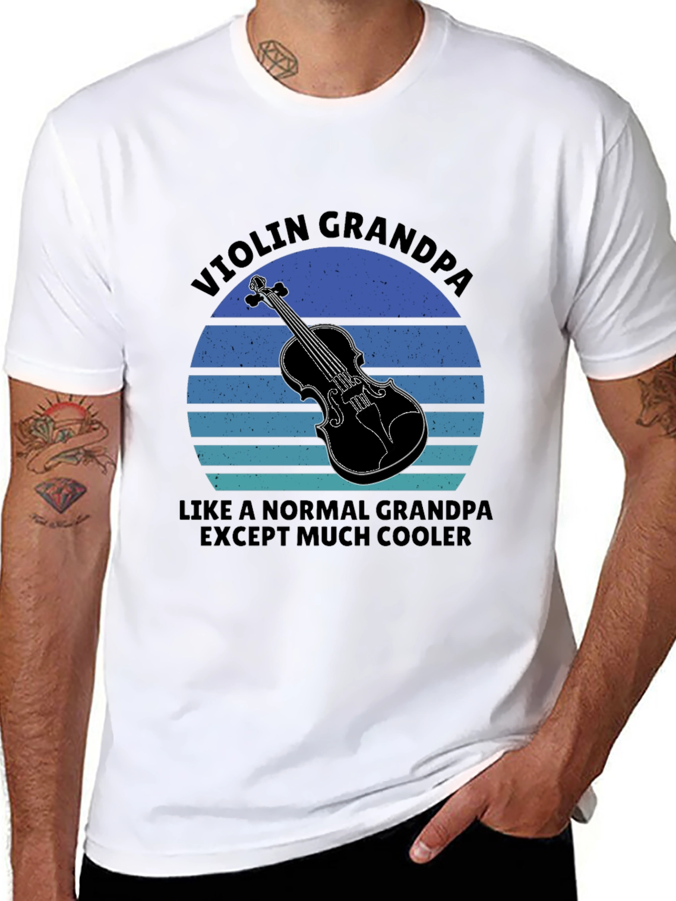 Black Violin Grandpa T-Shirt - Cool Musician Grandfather Tee view 8