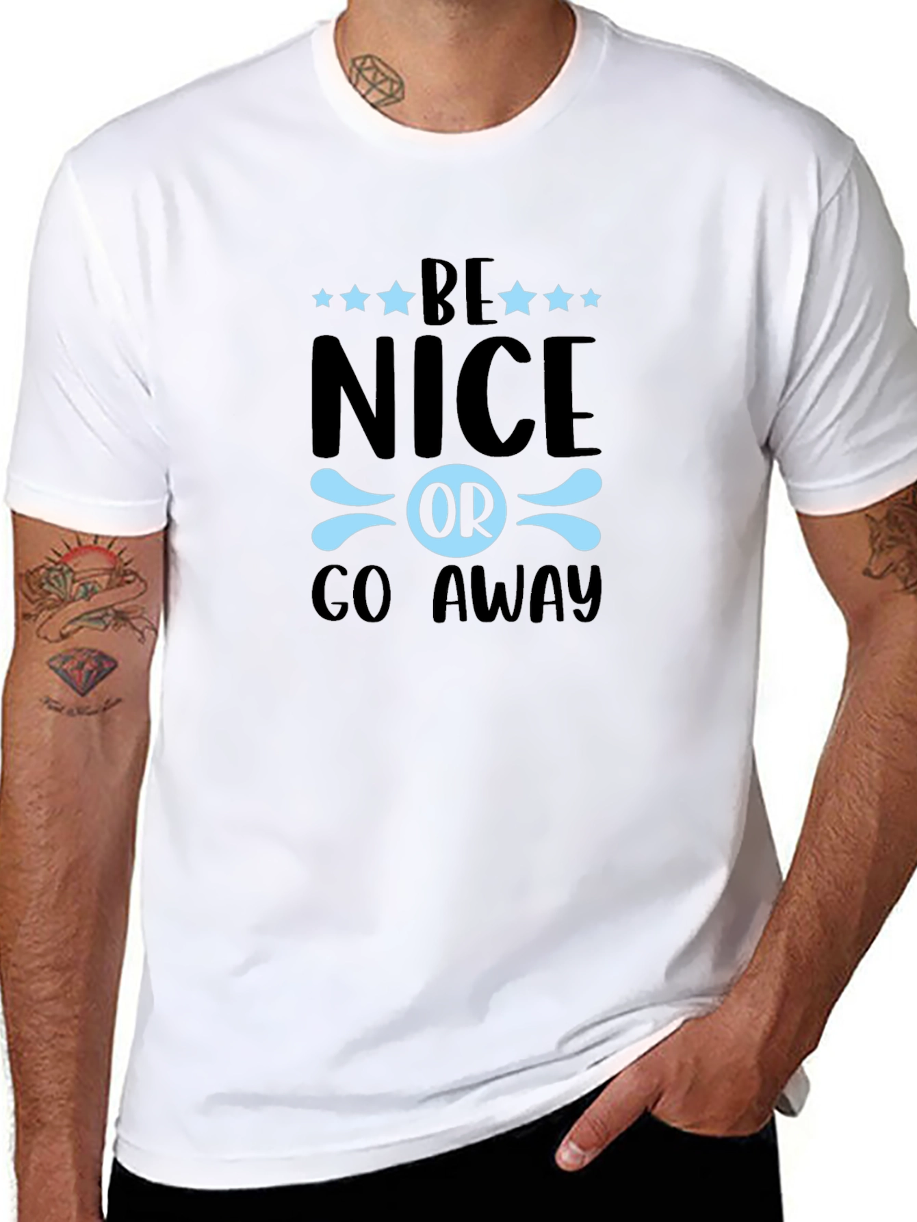 Black Be Nice Or Go Away Graphic T-Shirt - Black view 8