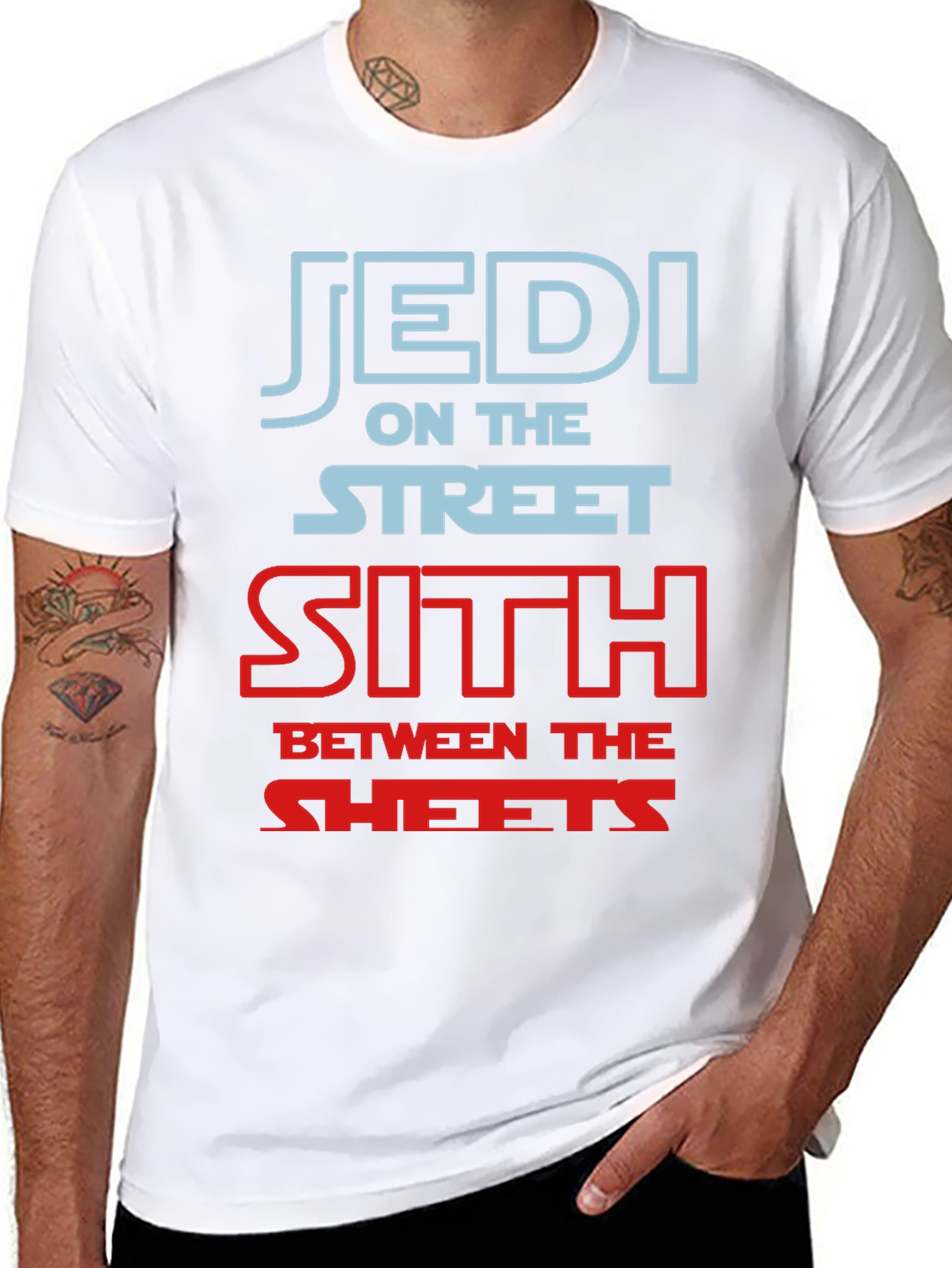 Black Jedi on the Street Sith in the Sheets T-Shirt view 8