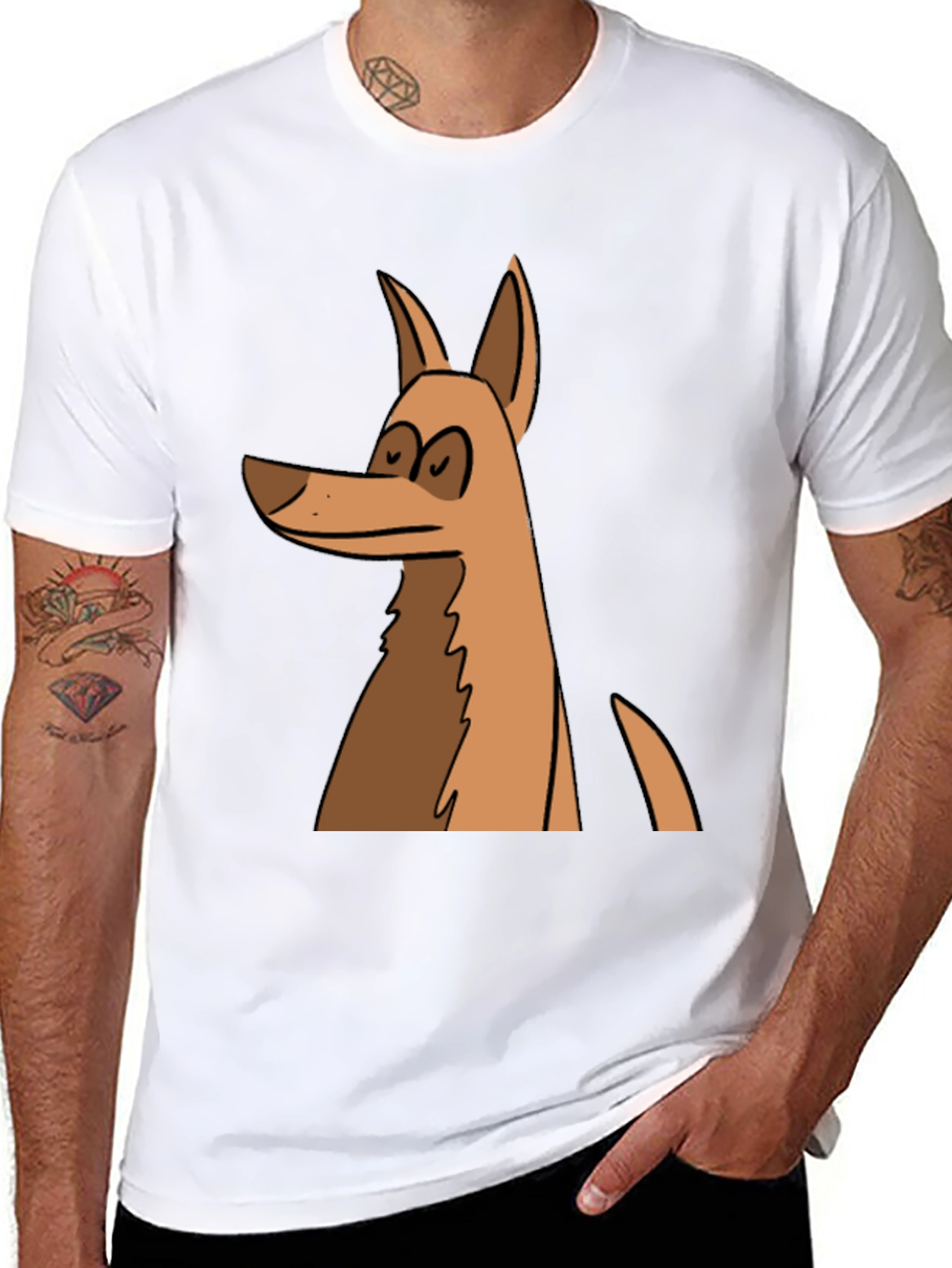 Black Funny Dog Graphic Tee - Black Unisex T-Shirt view 8