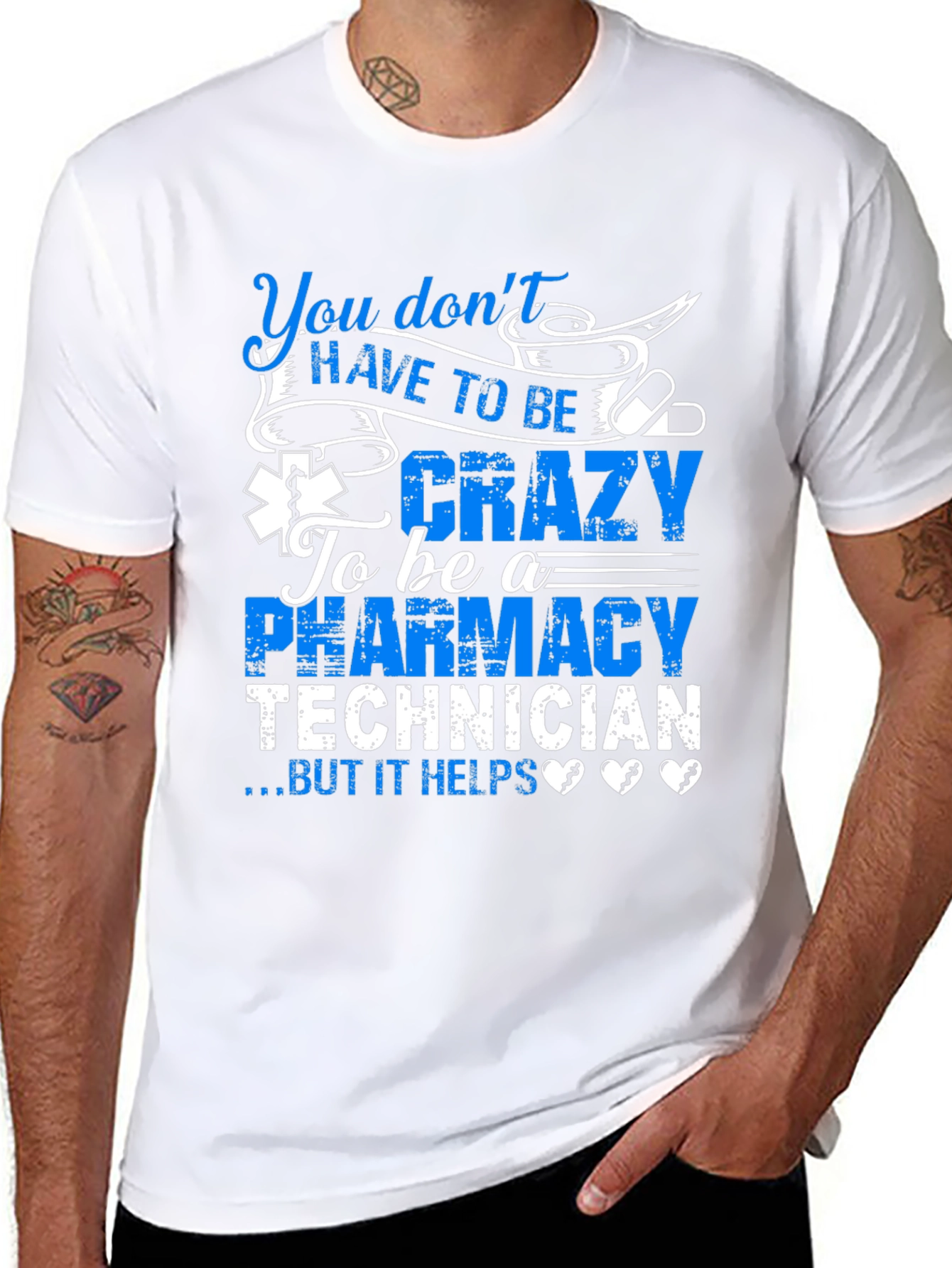 Black Pharmacy Technician T-Shirt: You Don't HAVE TO BE Crazy... view 8