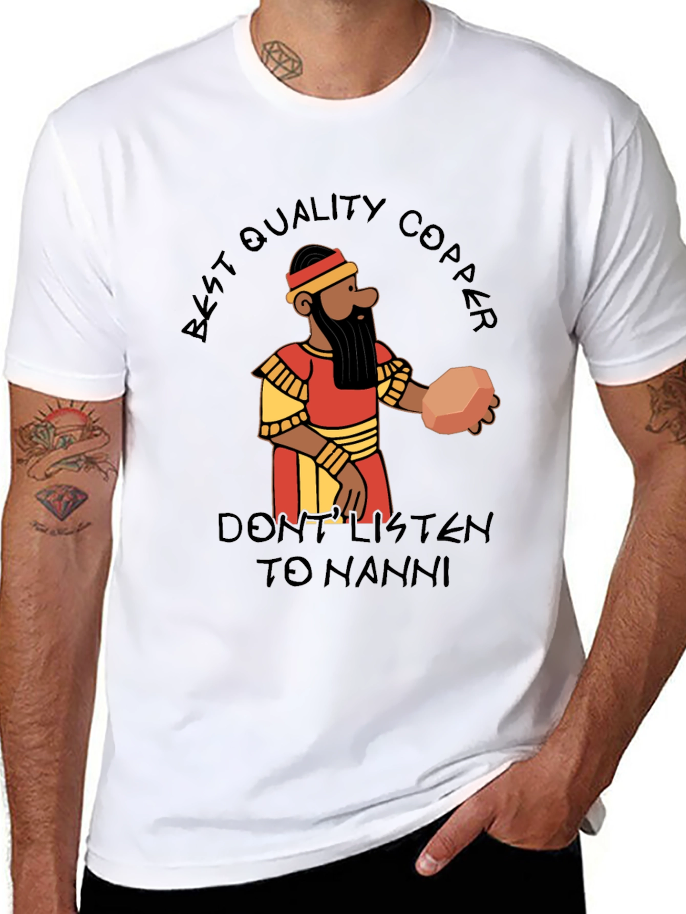 Black Best Quality Copper T-Shirt - Don't Listen to Nanni!  view 8