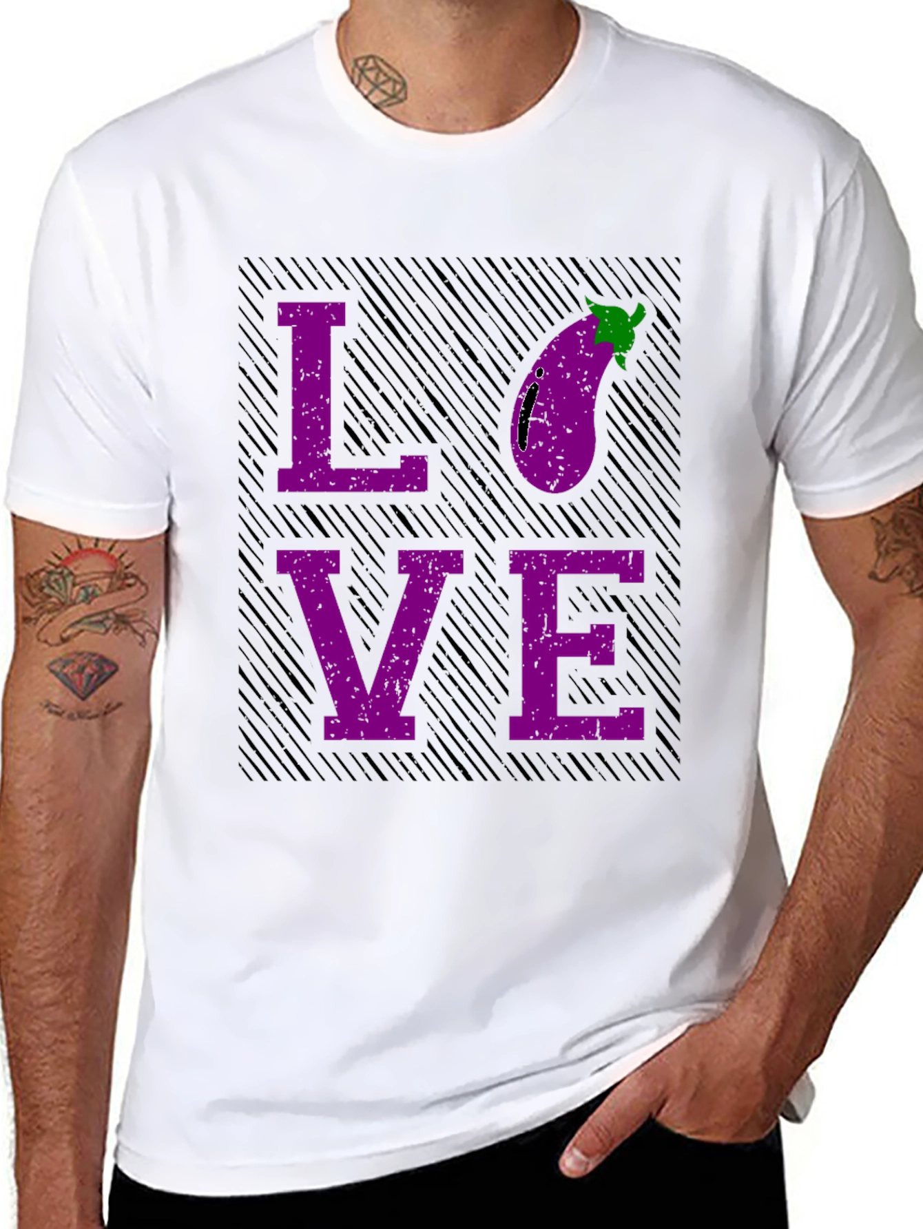 Black Eggplant Love Graphic T-Shirt view 8